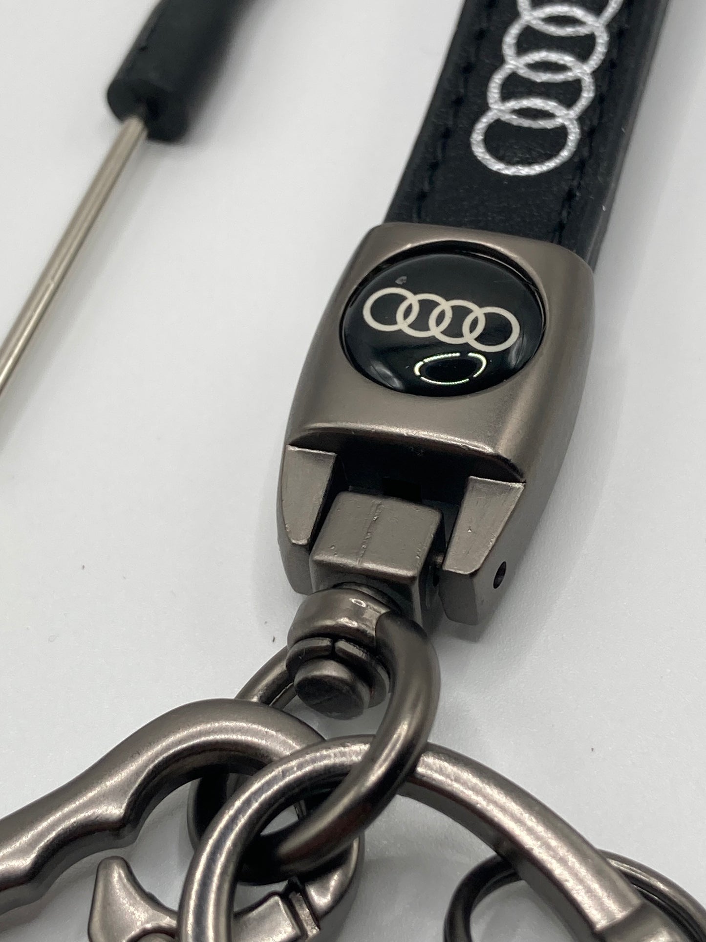 Audi - Black Leather Logo Keychain
