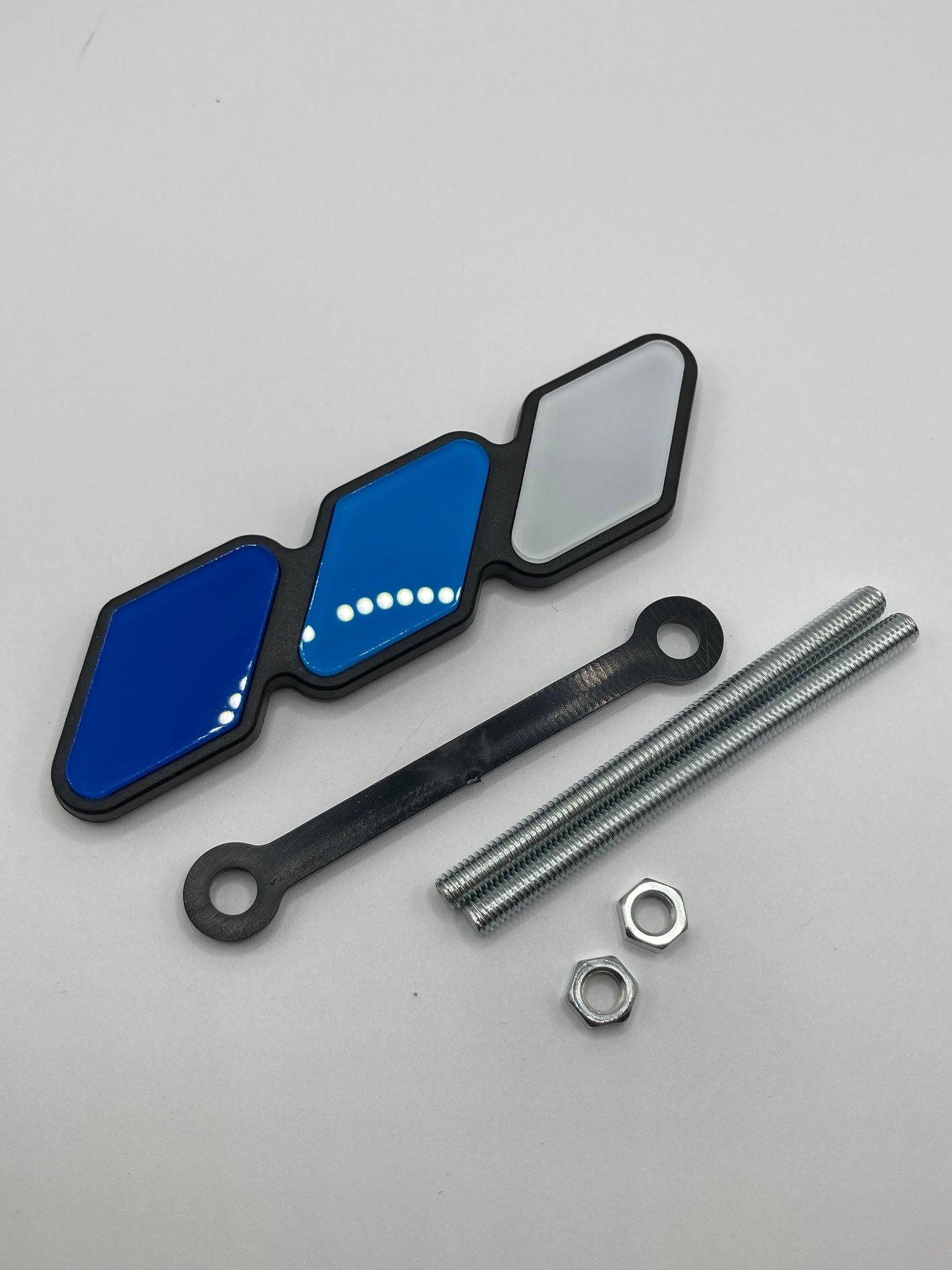 Tri-color Grill Badge and mounting hardware - Toyota - Blue/White -