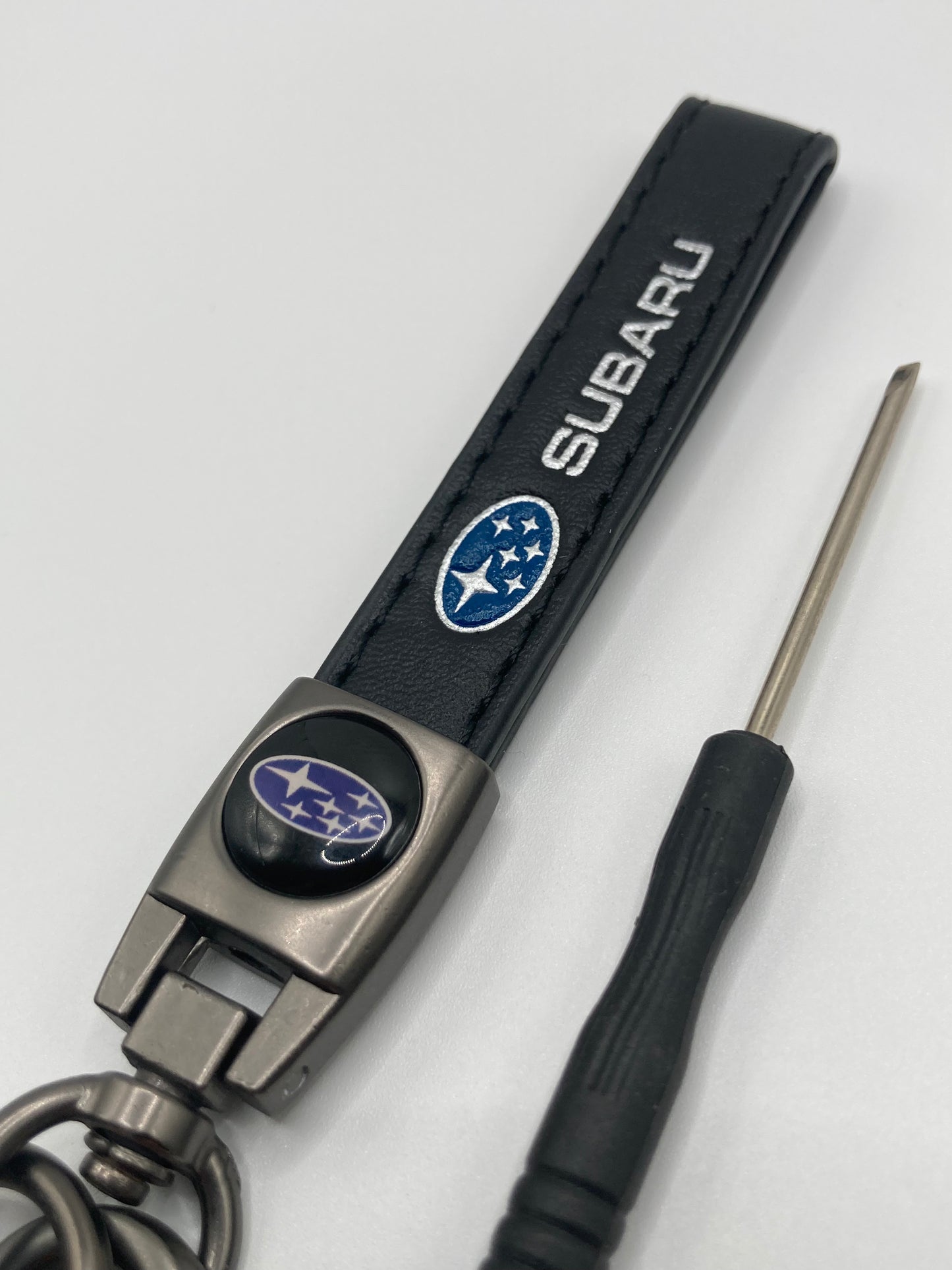 Subaru - Black Leather Keychain