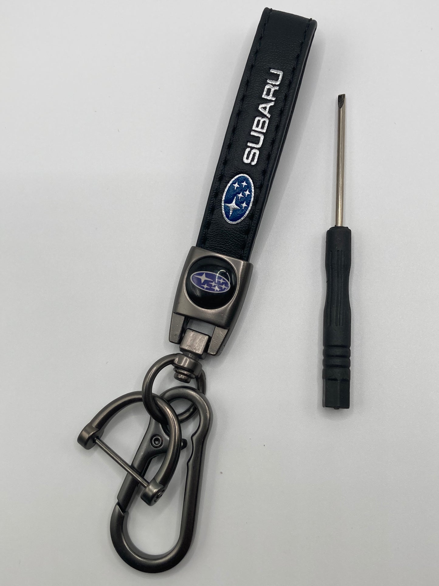Subaru - Black Leather Keychain