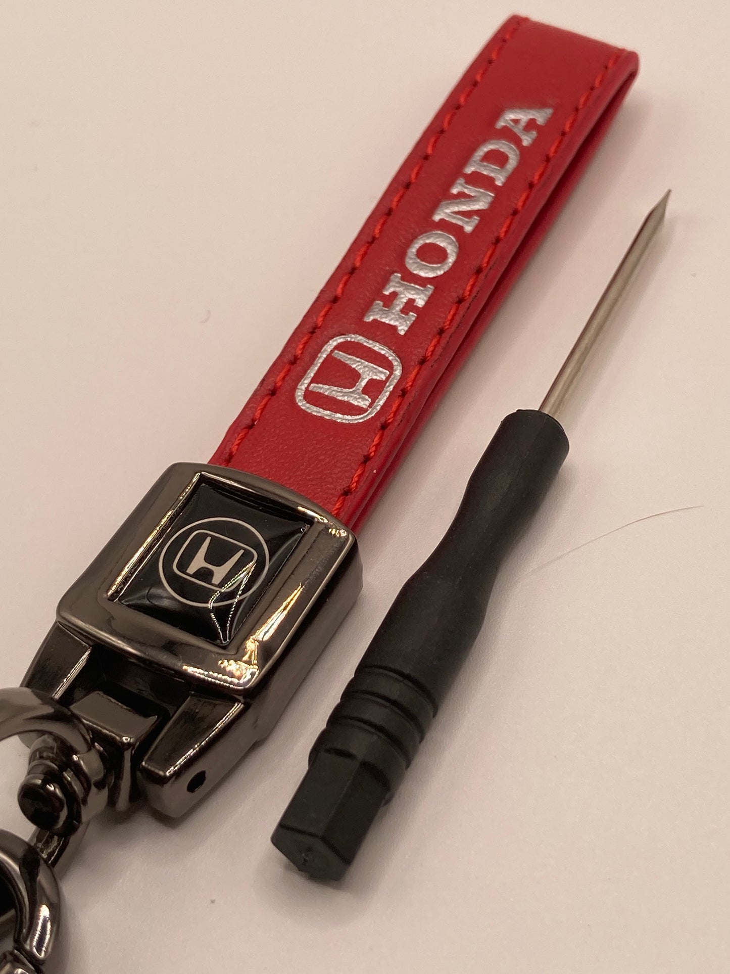 Honda - Red Leather Keychain