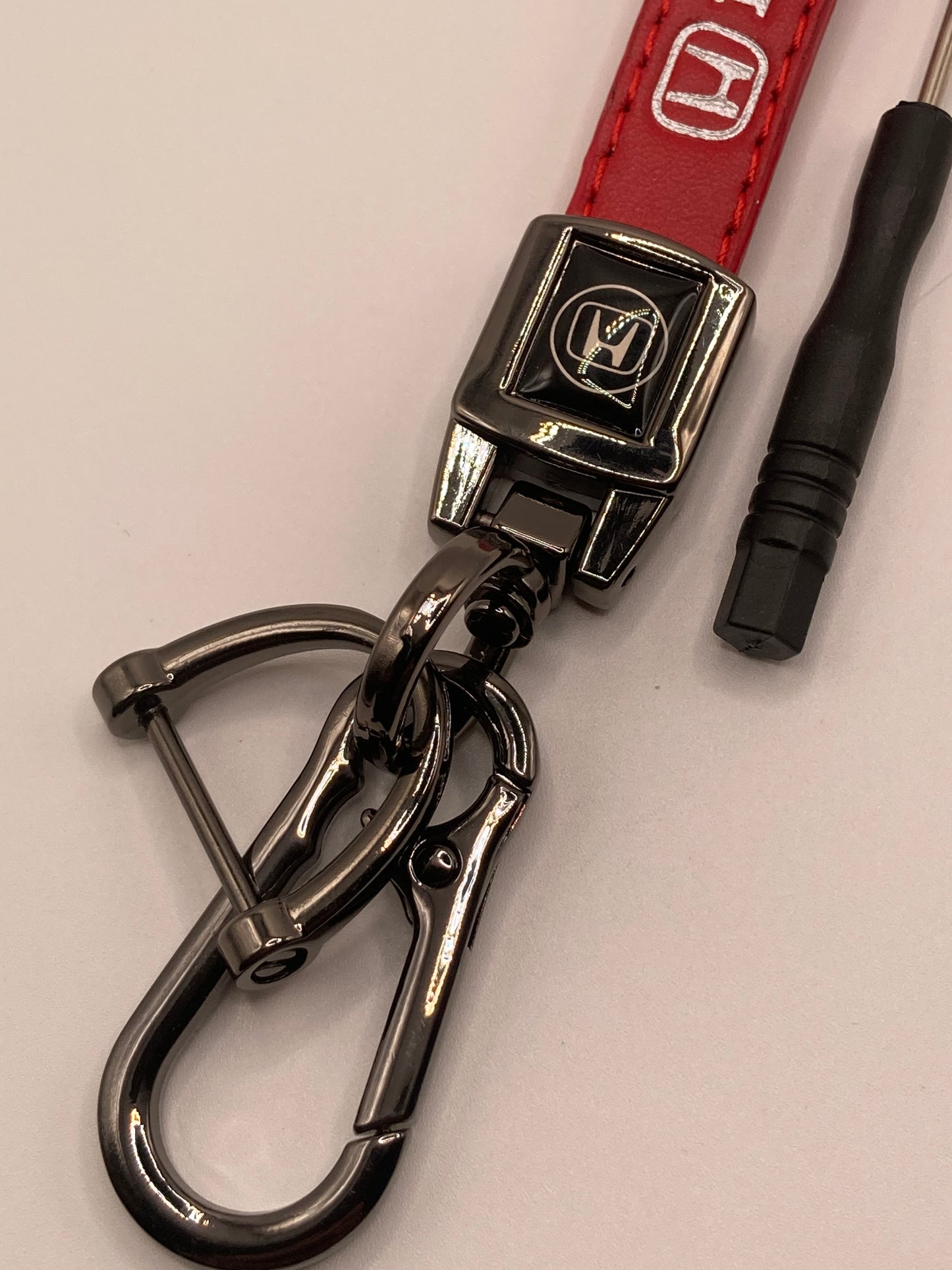 Honda - Red Leather Keychain