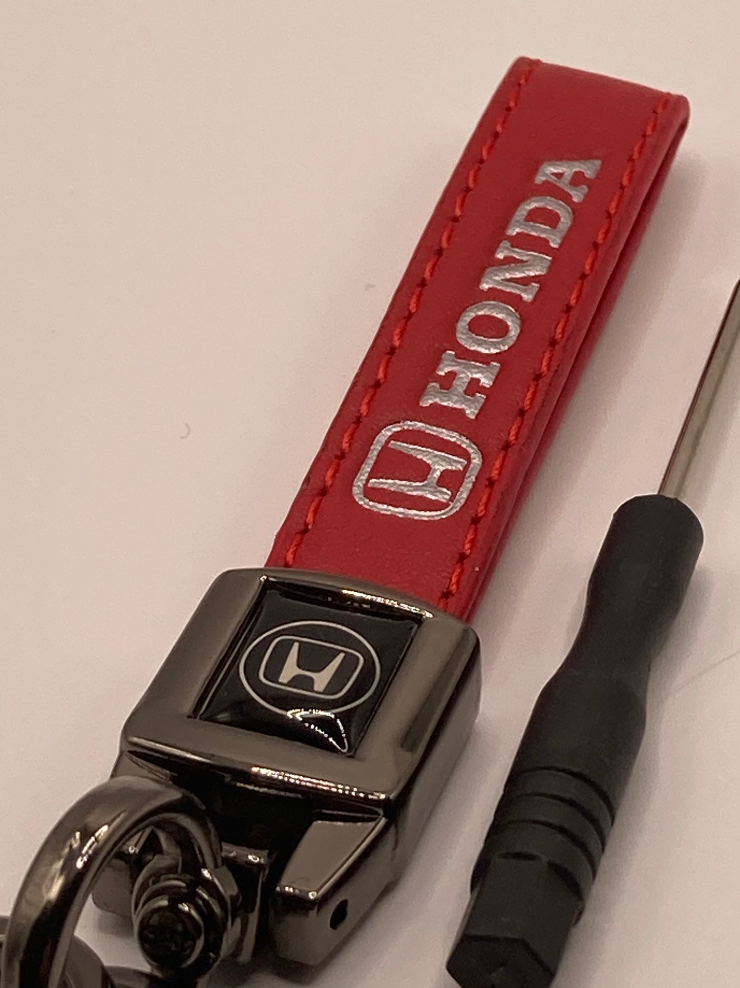 Honda - Red Leather Keychain