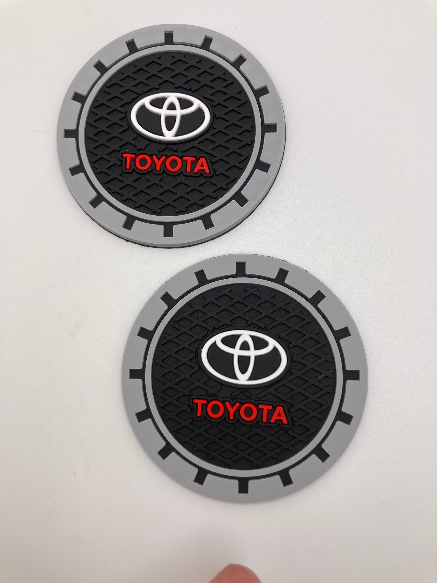 Toyota - Thin Cup Holder Coasters - 2pcs set - red lettering
