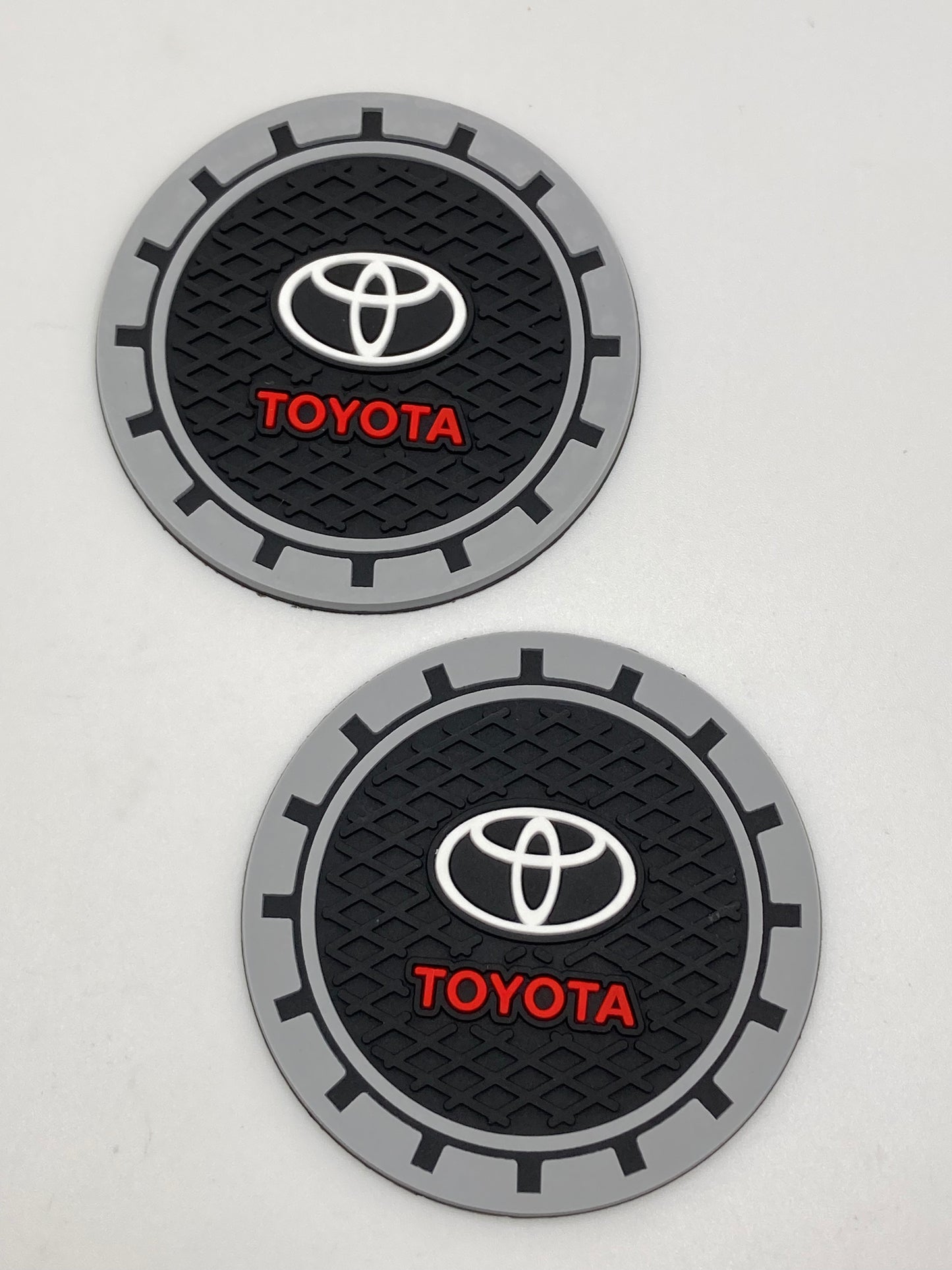 Toyota - Thin Cup Holder Coasters - 2pcs set - red lettering