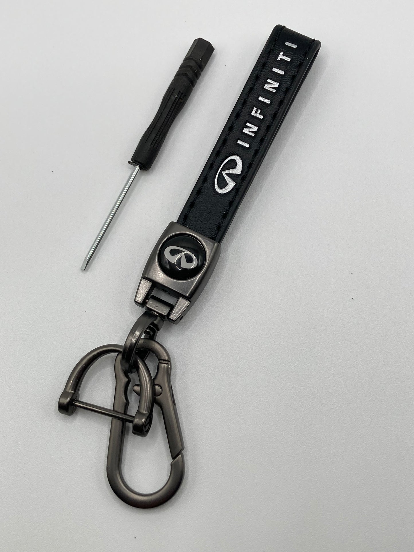 Infiniti - Black Leather Keychain