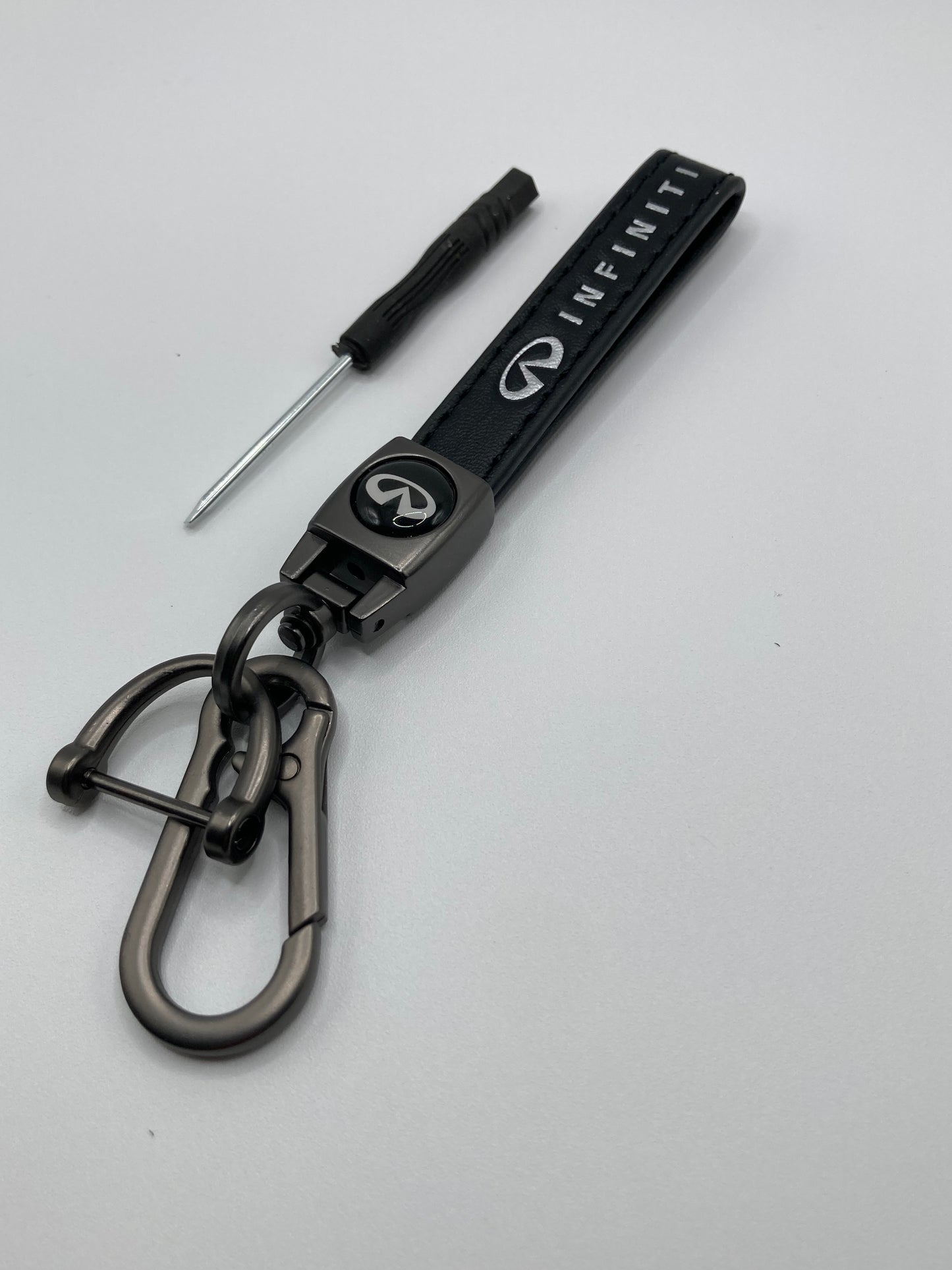 Infiniti - Black Leather Keychain
