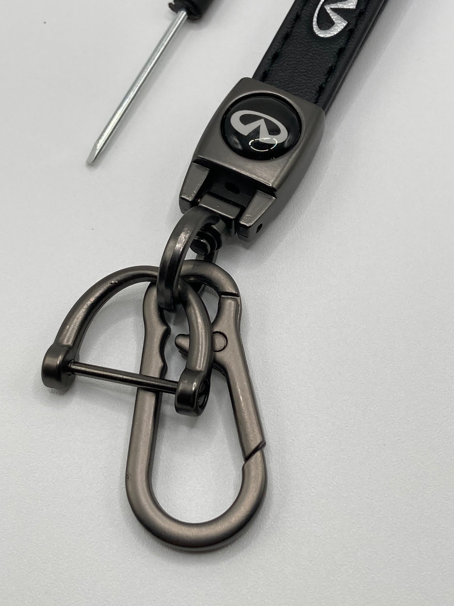 Infiniti - Black Leather Keychain