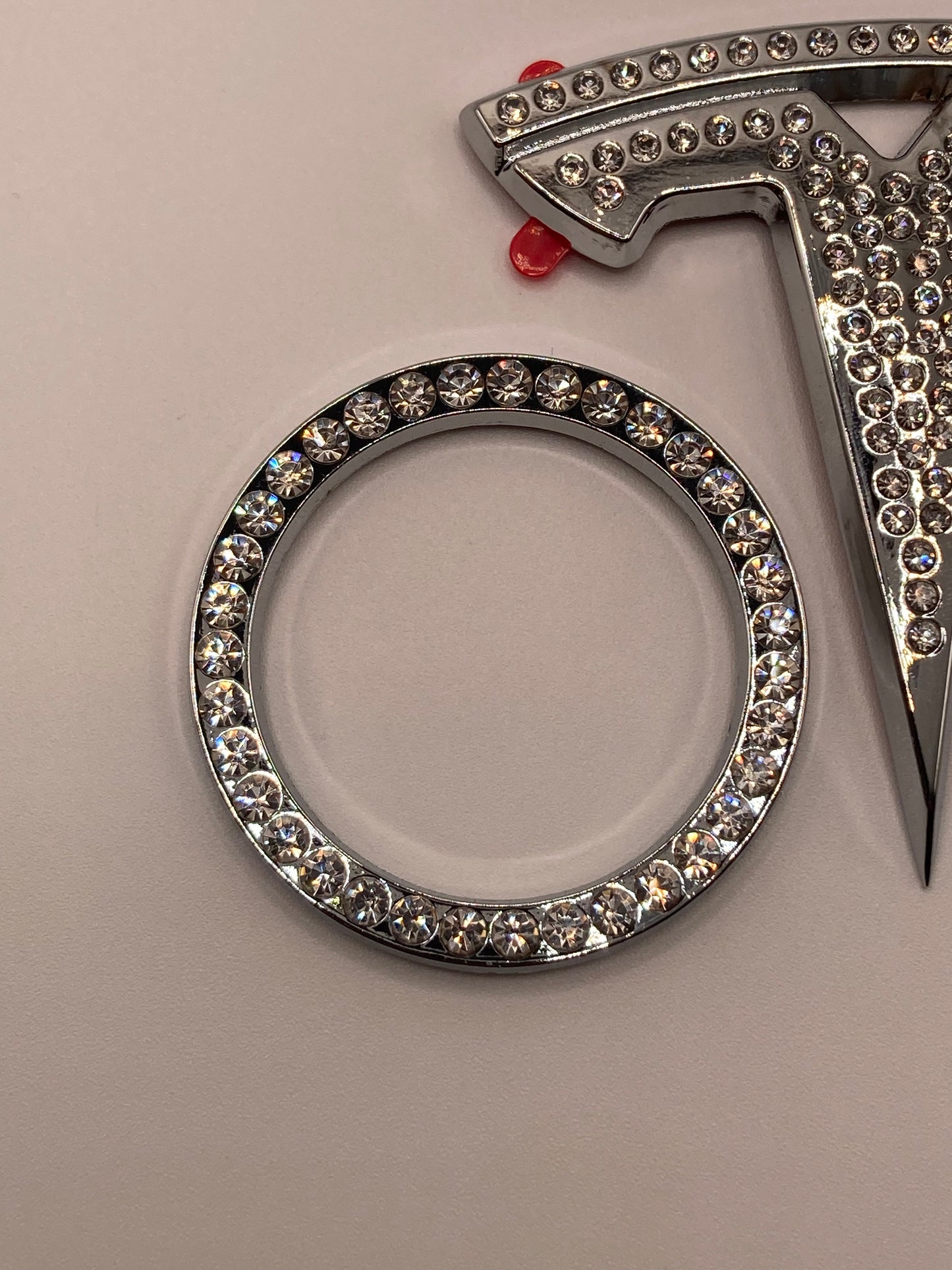 Tesla Steering Wheel Emblem Overlay and Push Start button decor