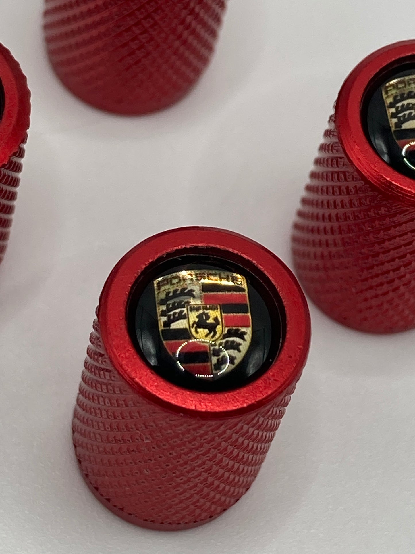 Porsche - Red Valve Stem Cap Set - 4pcs