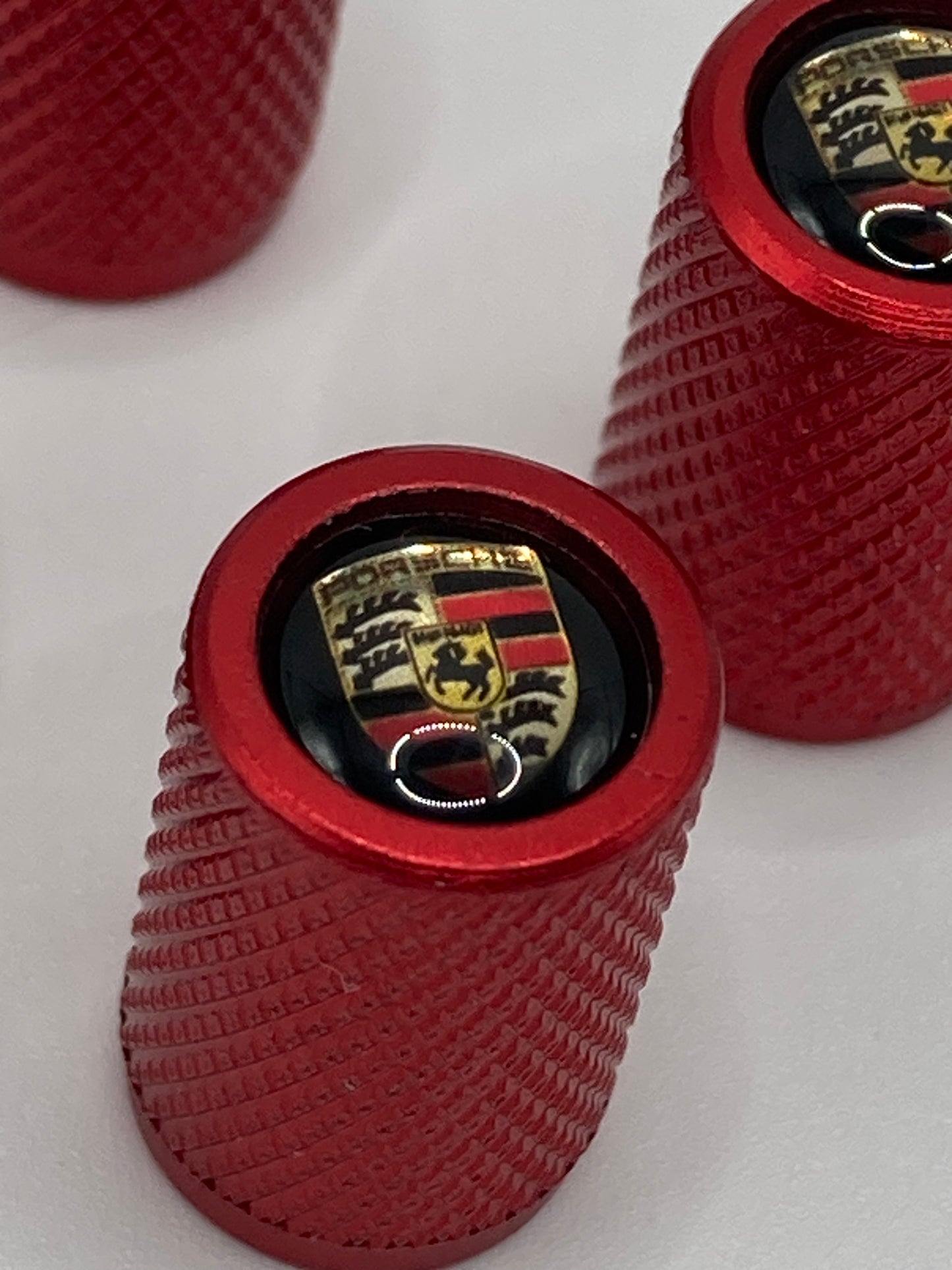 Porsche - Red Valve Stem Cap Set - 4pcs