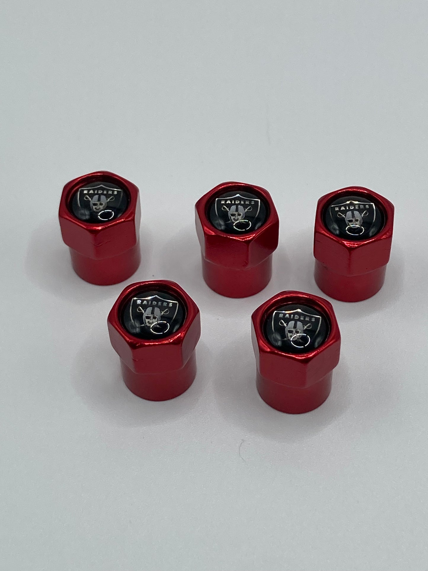 NFL - Raiders - Red Valve Stem Cap Set - 5pcs