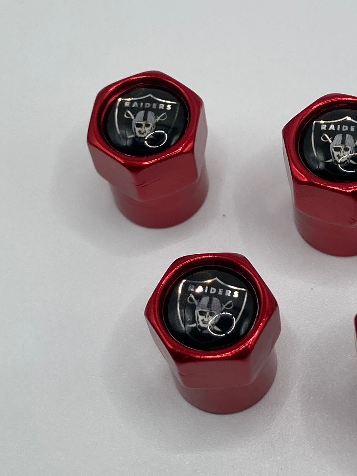 NFL - Raiders - Red Valve Stem Cap Set - 5pcs
