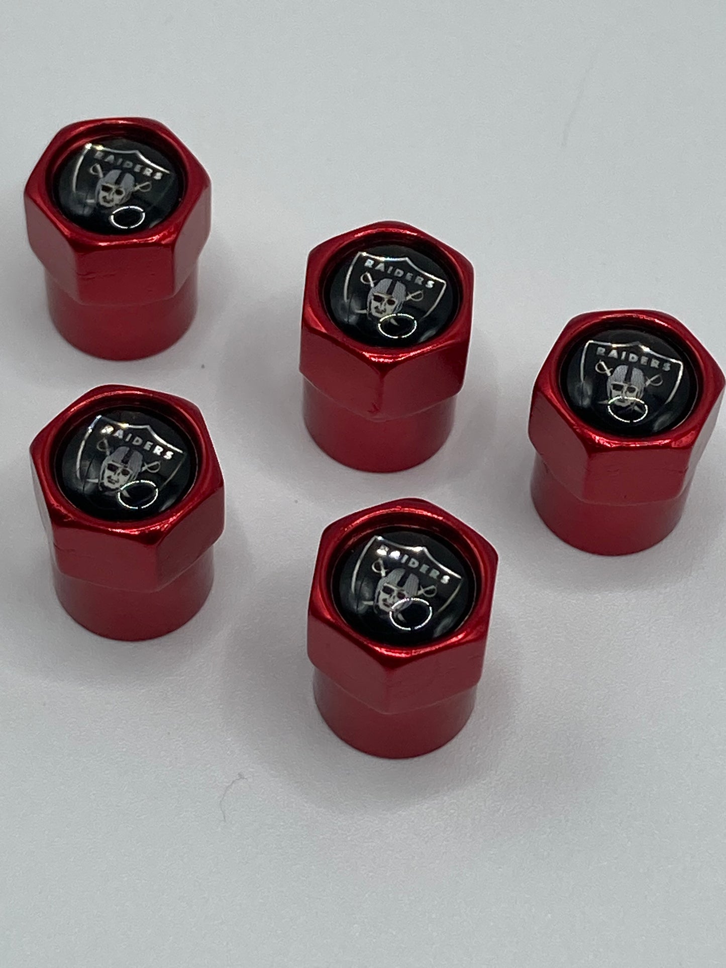 NFL - Raiders - Red Valve Stem Cap Set - 5pcs
