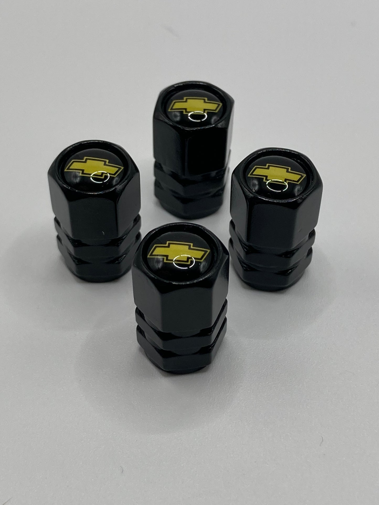 Chevrolet - Black Hex-Style - Valve Stem Cap Set - 4pcs