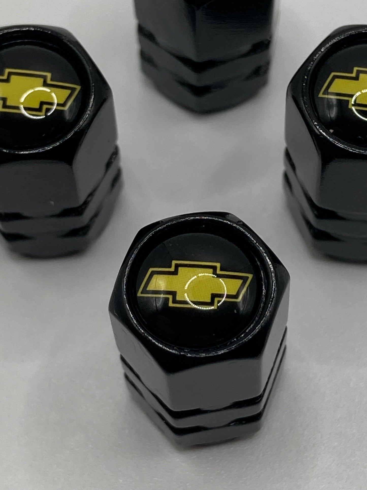 Chevrolet - Black Hex-Style - Valve Stem Cap Set - 4pcs