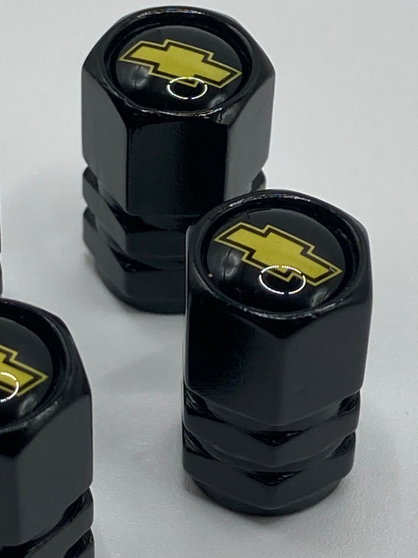 Chevrolet - Black Hex-Style - Valve Stem Cap Set - 4pcs