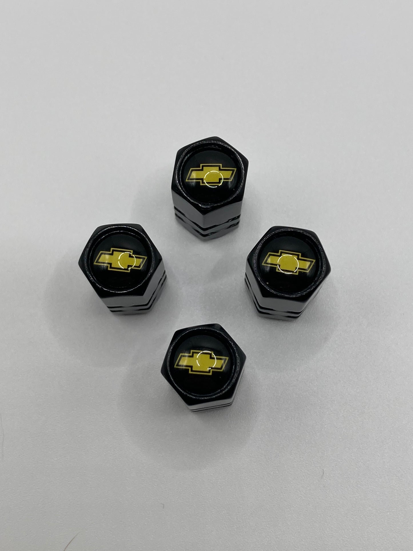 Chevrolet - Black Hex-Style - Valve Stem Cap Set - 4pcs