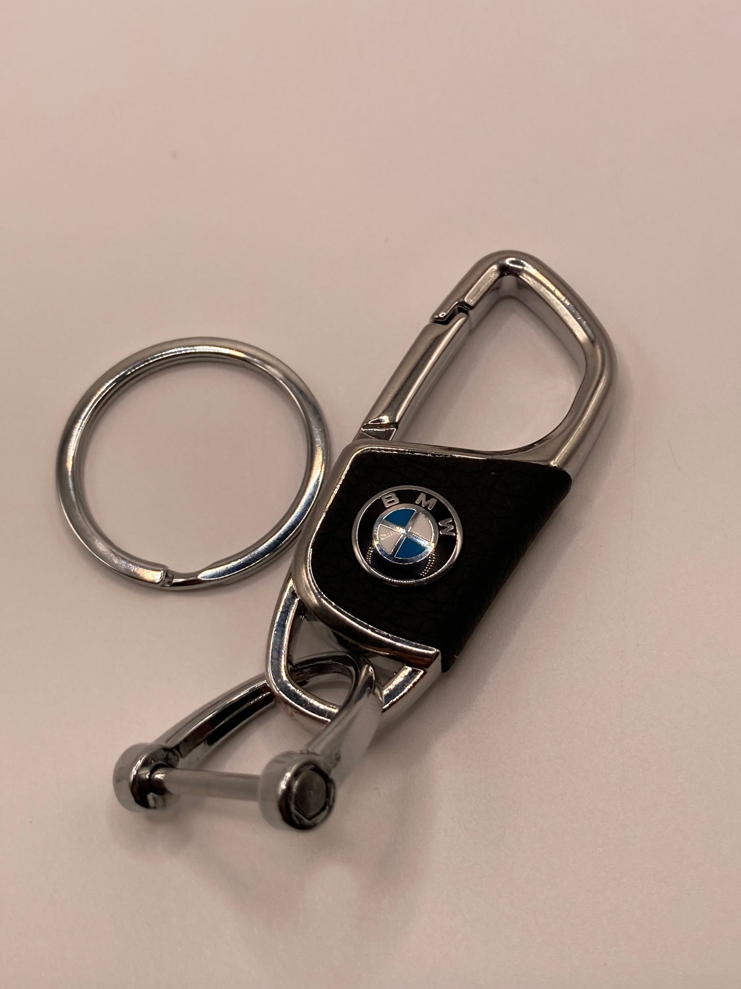 BMW - Clip Style Keychain - Metal/Leather