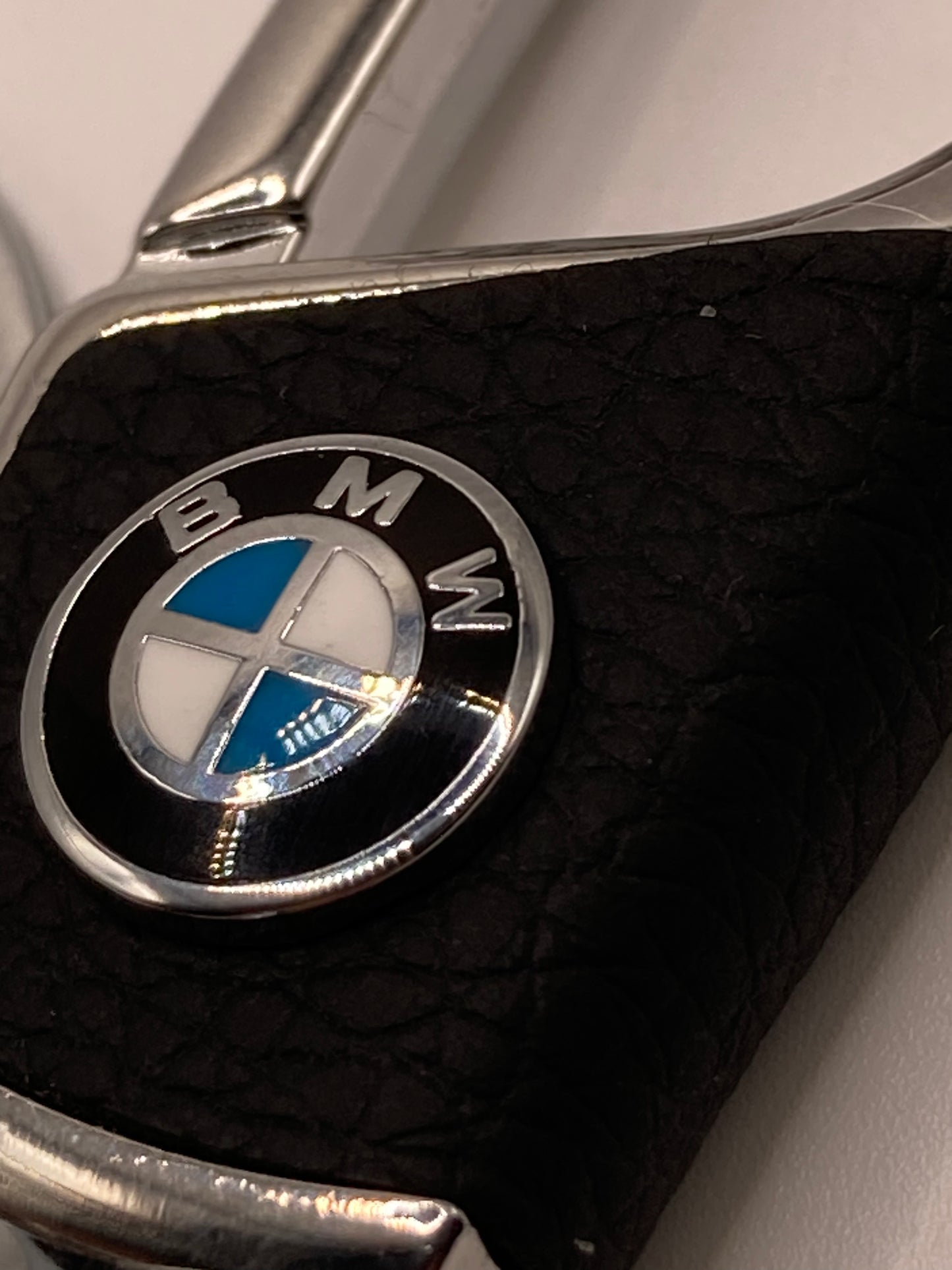BMW - Clip Style Keychain - Metal/Leather