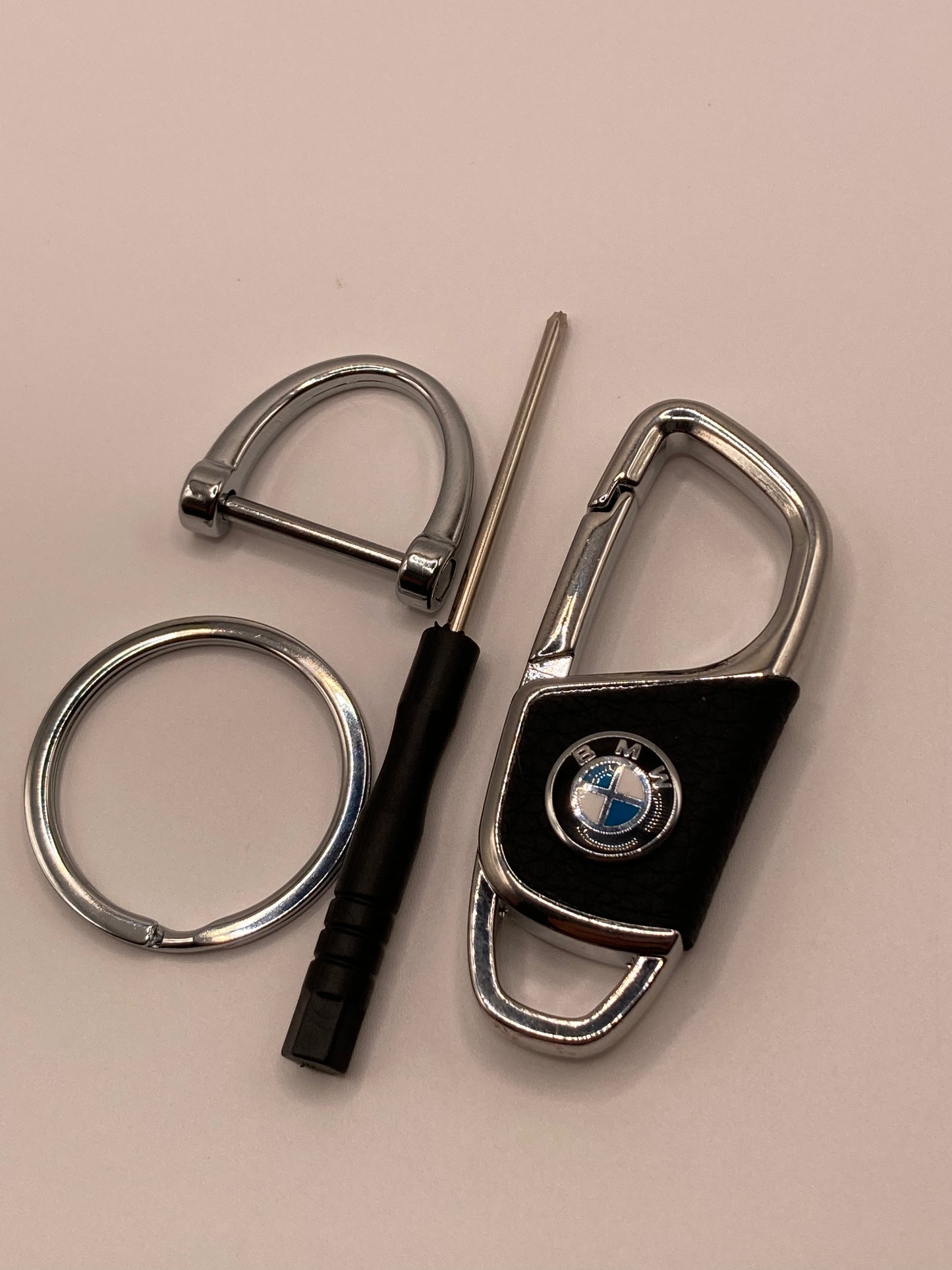 BMW - Clip Style Keychain - Metal/Leather