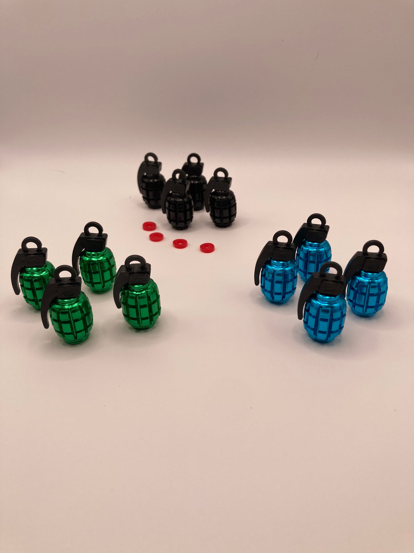 Grenade style Valve Stem Cap Set - 4pcs - 3 colors to choose from