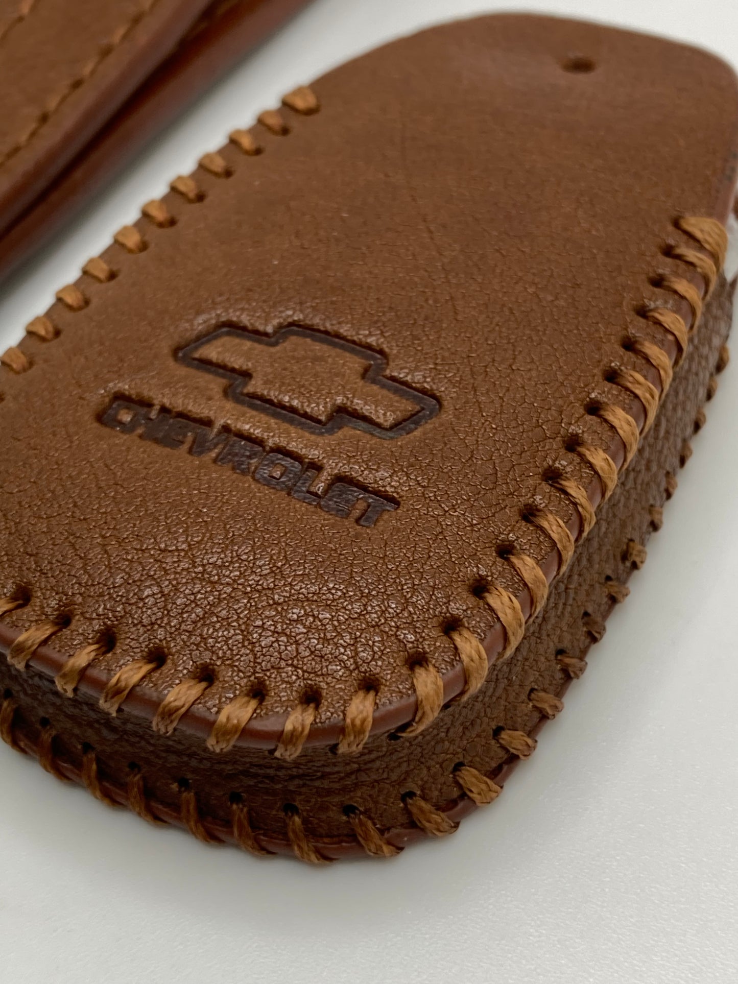 Chevrolet - Brown Leather Keychain & Key Fob Case