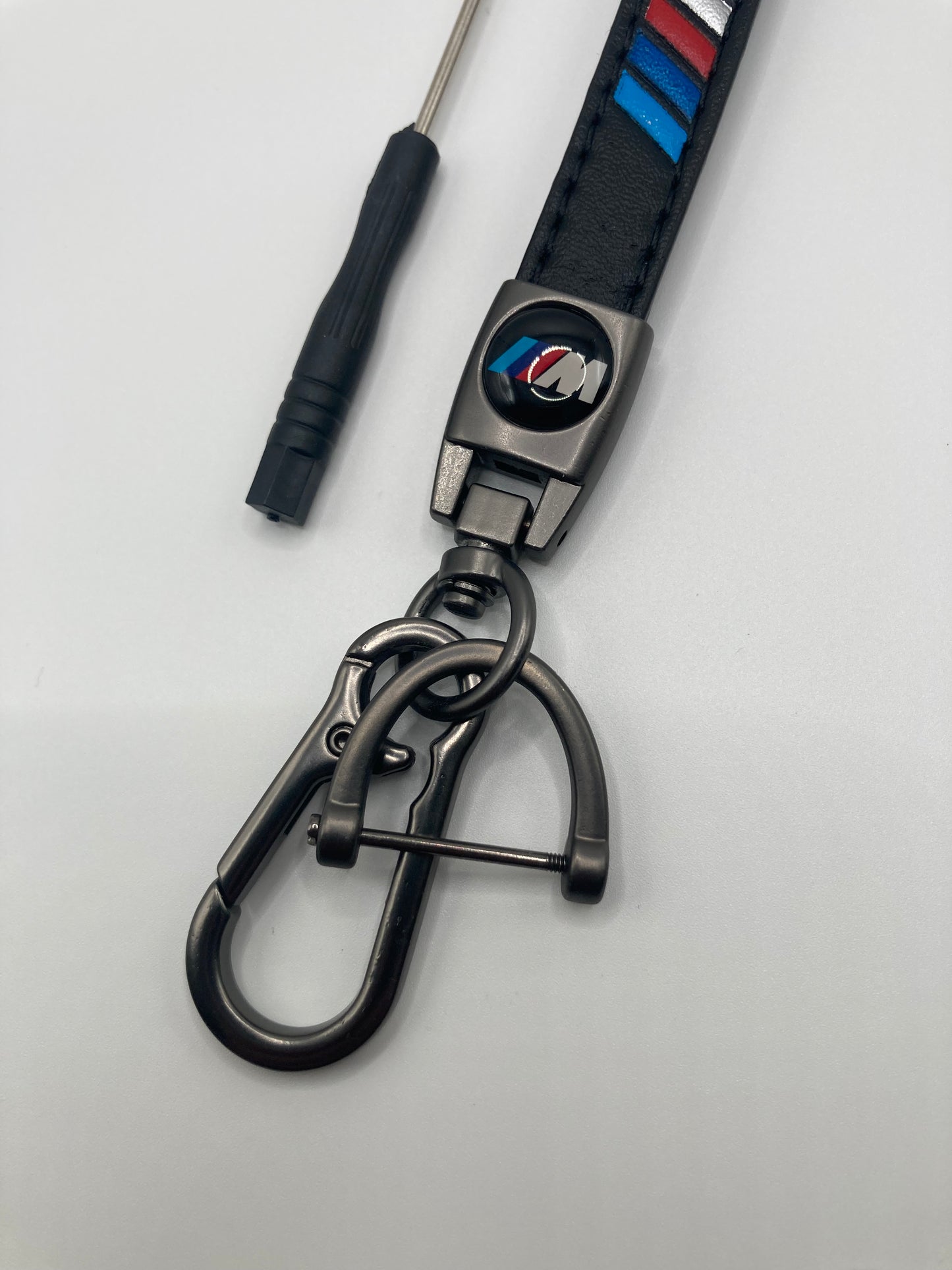 BMW - ///M Series - Black Leather Logo Keychain