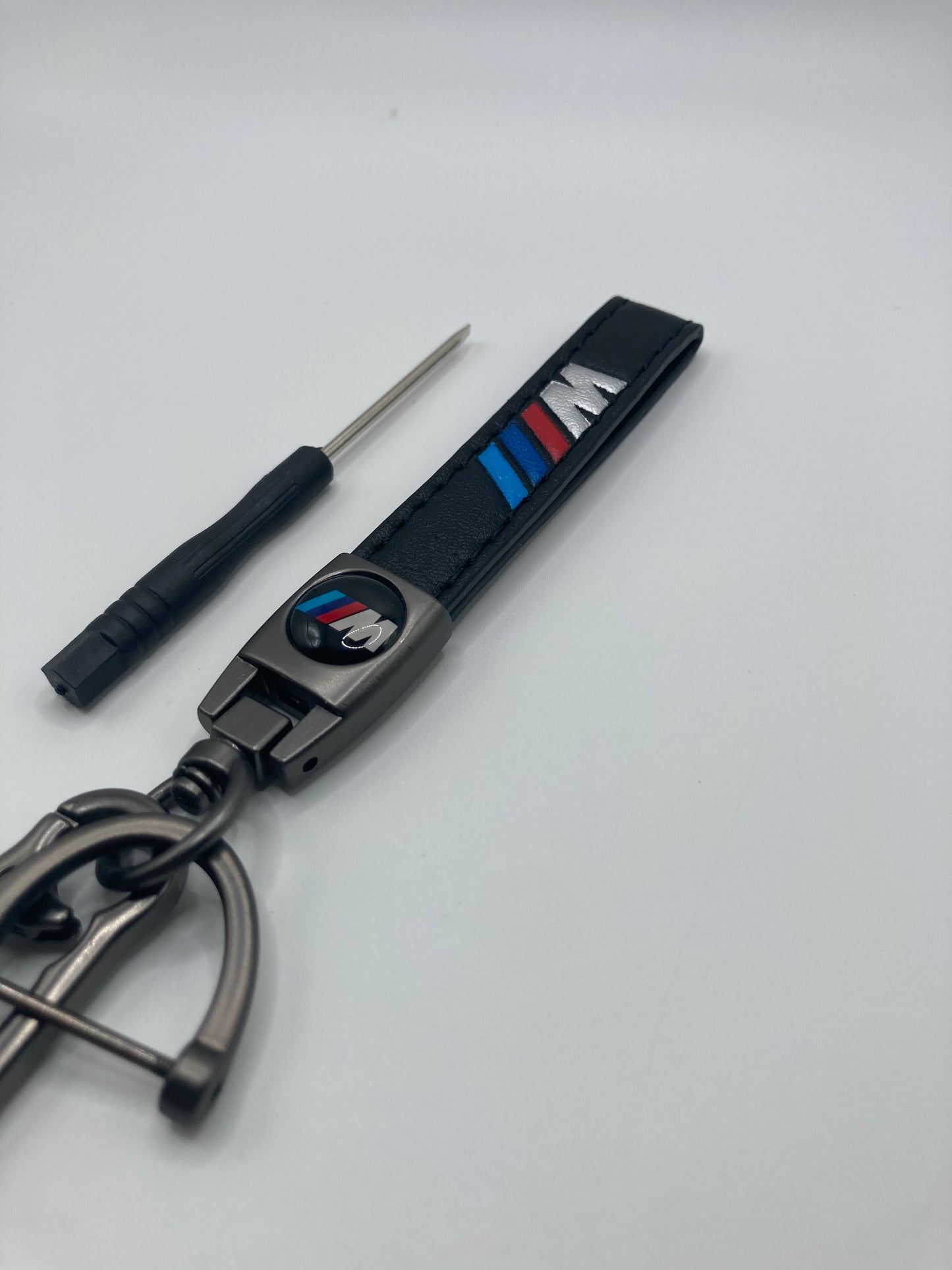 BMW - ///M Series - Black Leather Logo Keychain