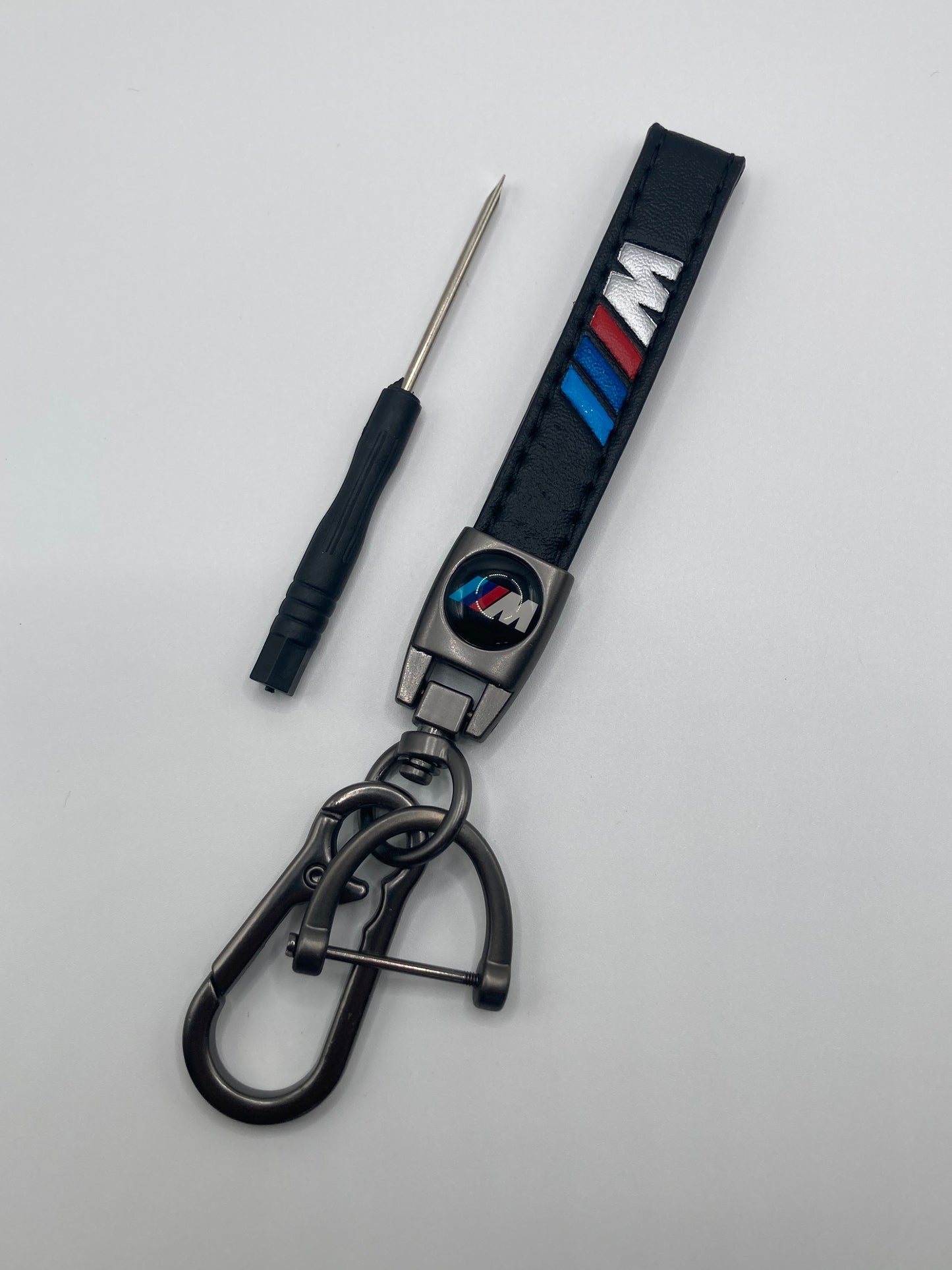 BMW - ///M Series - Black Leather Logo Keychain
