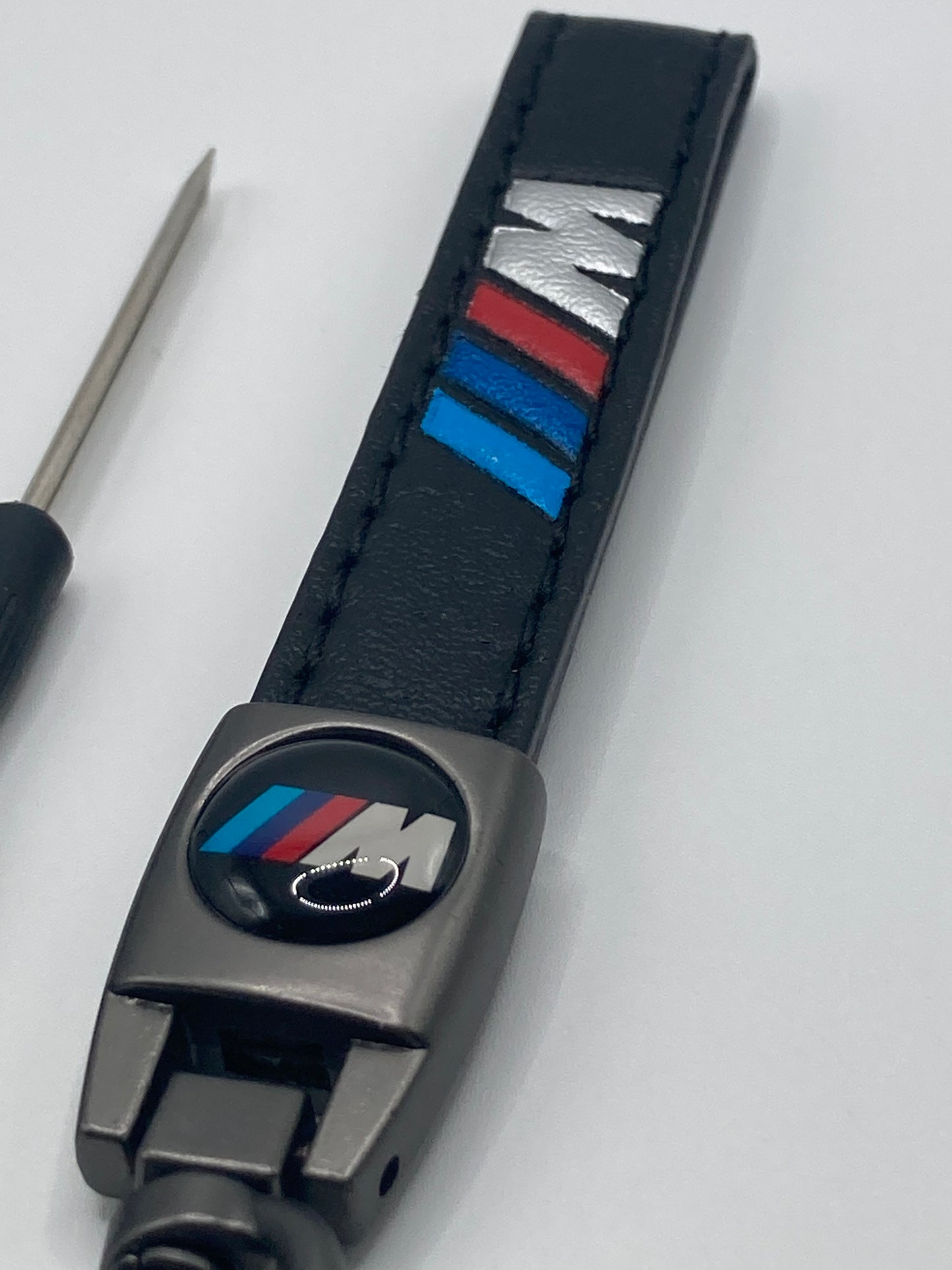 BMW - ///M Series - Black Leather Logo Keychain