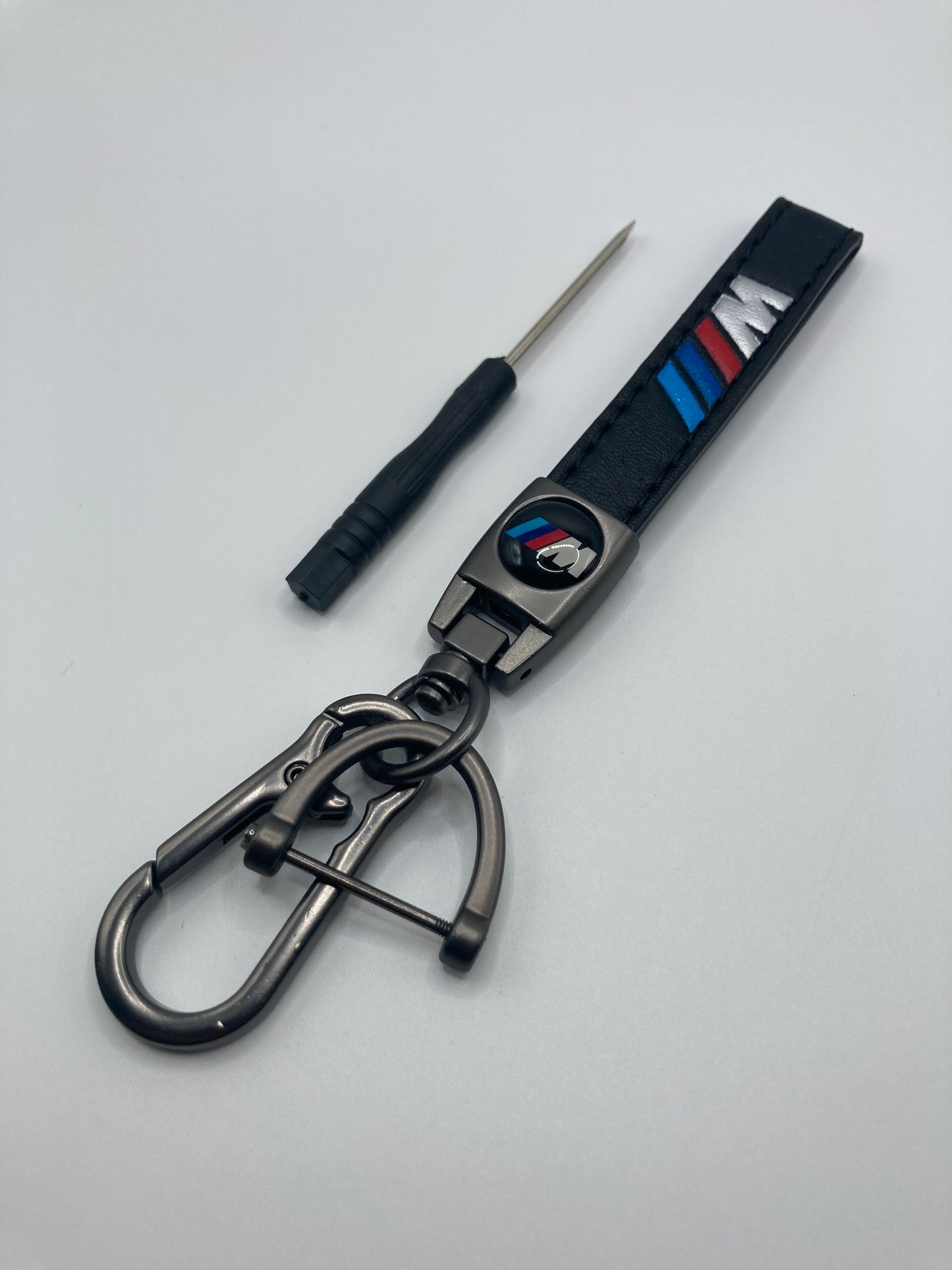BMW - ///M Series - Black Leather Logo Keychain