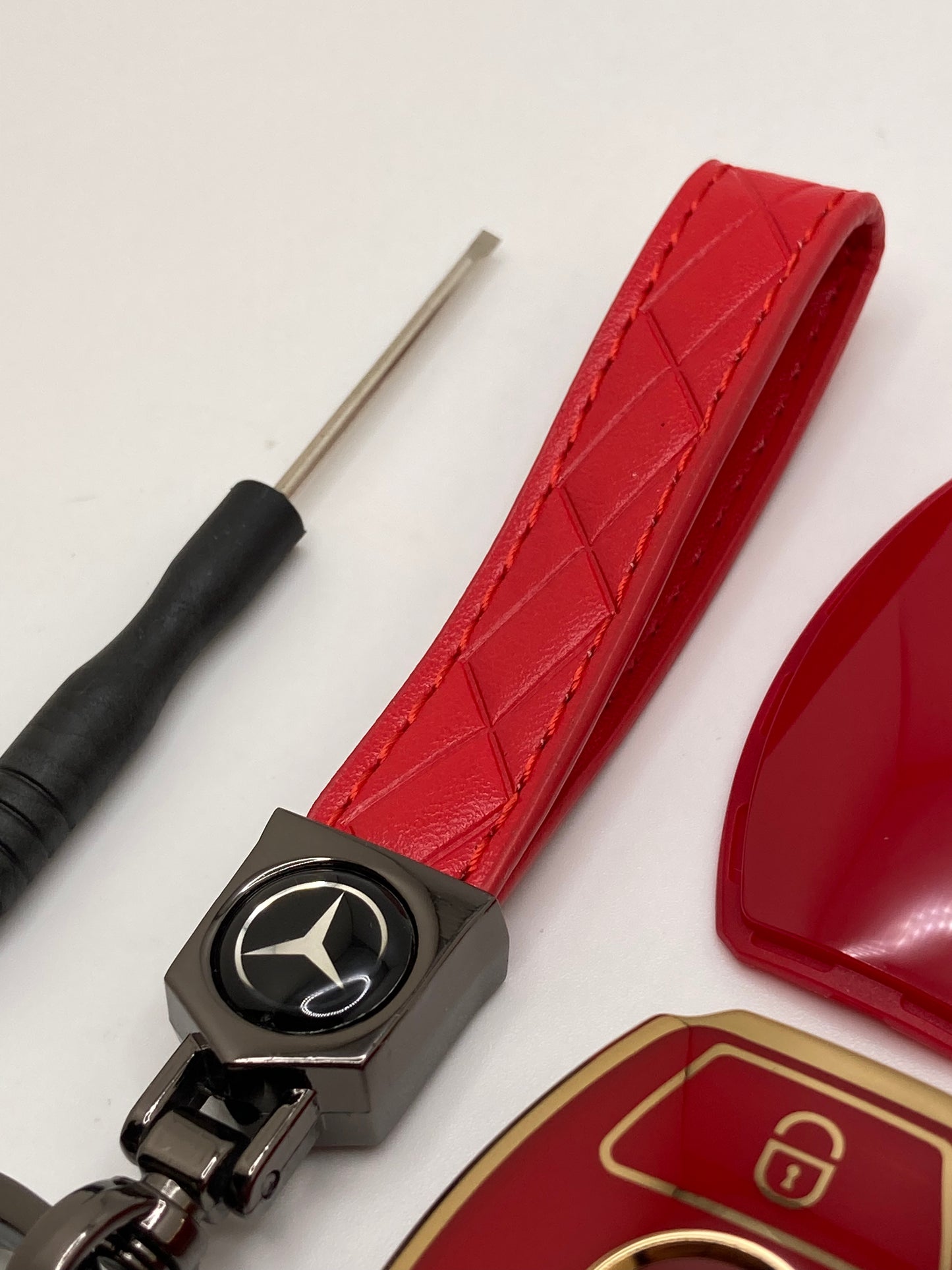 Mercedes leather keychains and key fob cases