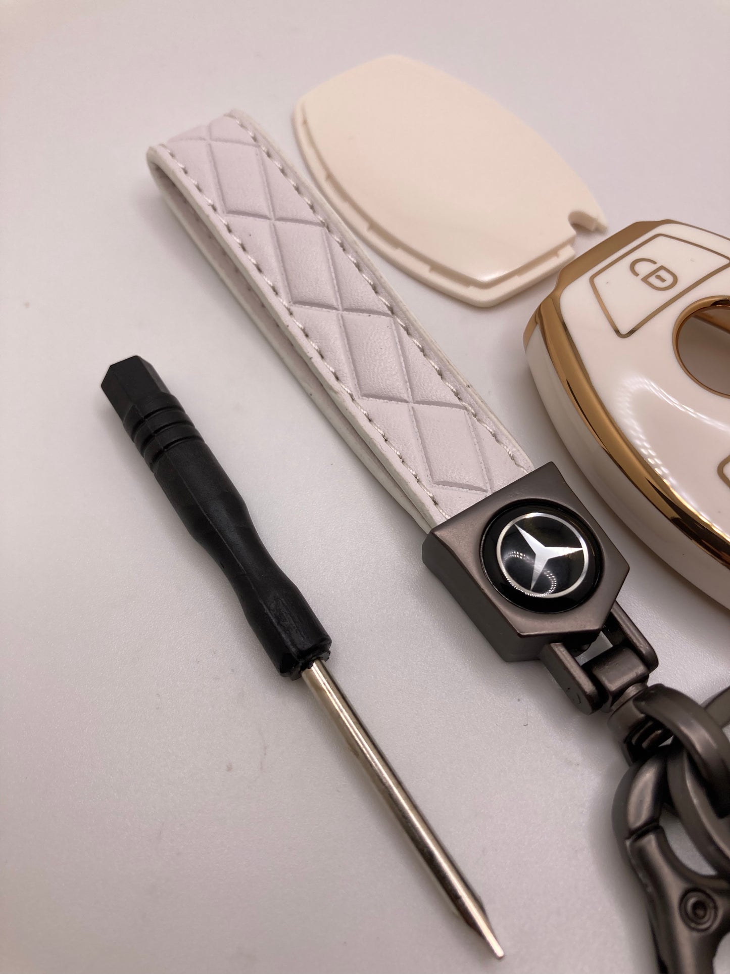 Mercedes leather keychains and key fob cases
