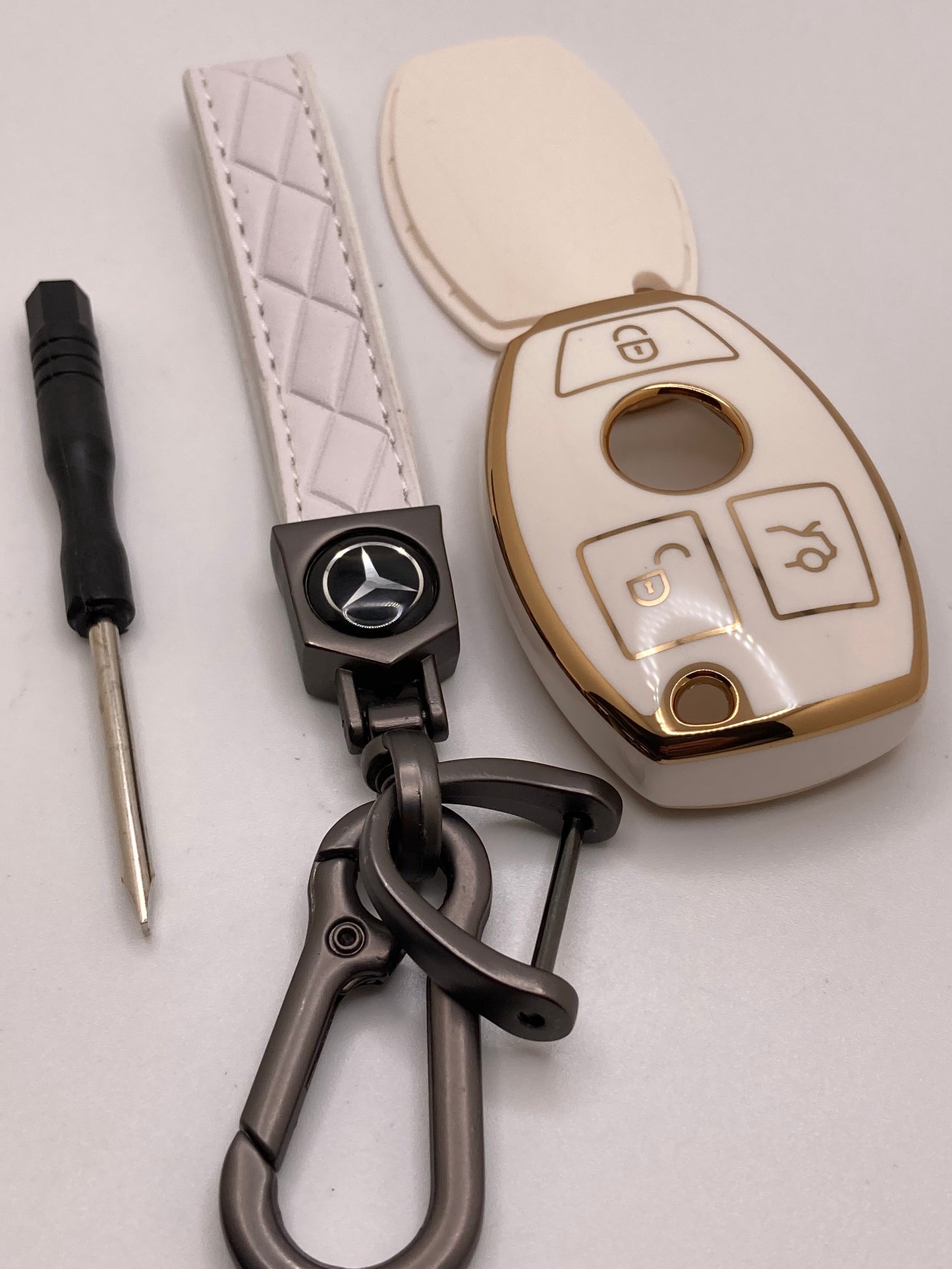 Mercedes leather keychains and key fob cases