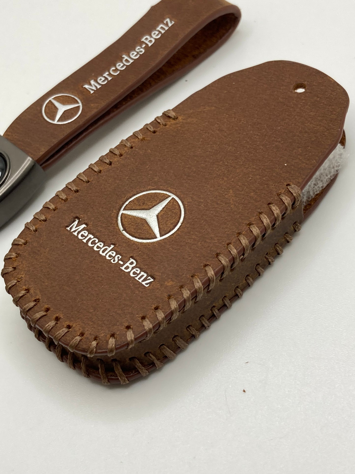 Mercedes leather keychains and key fob cases
