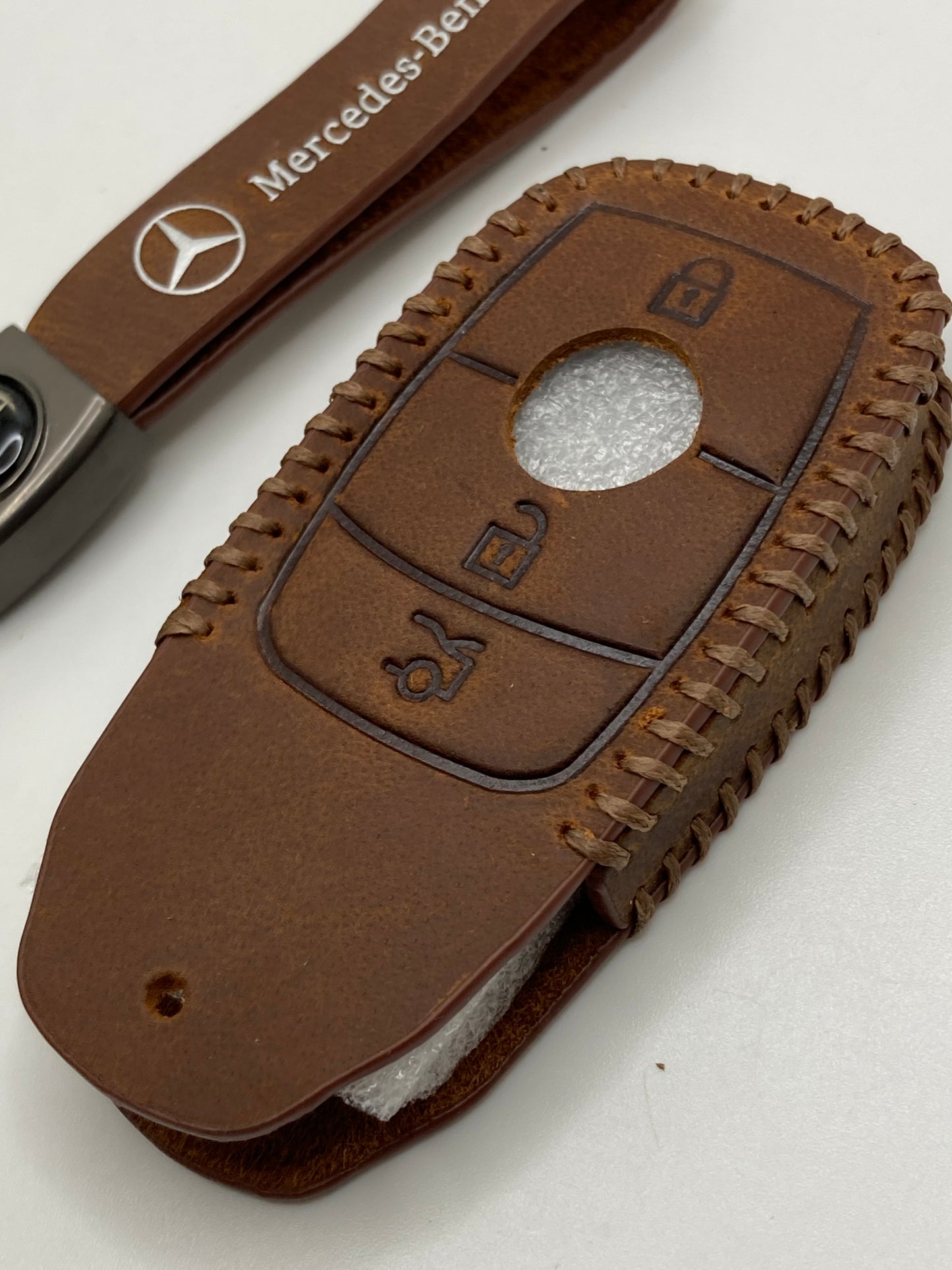 Mercedes leather keychains and key fob cases