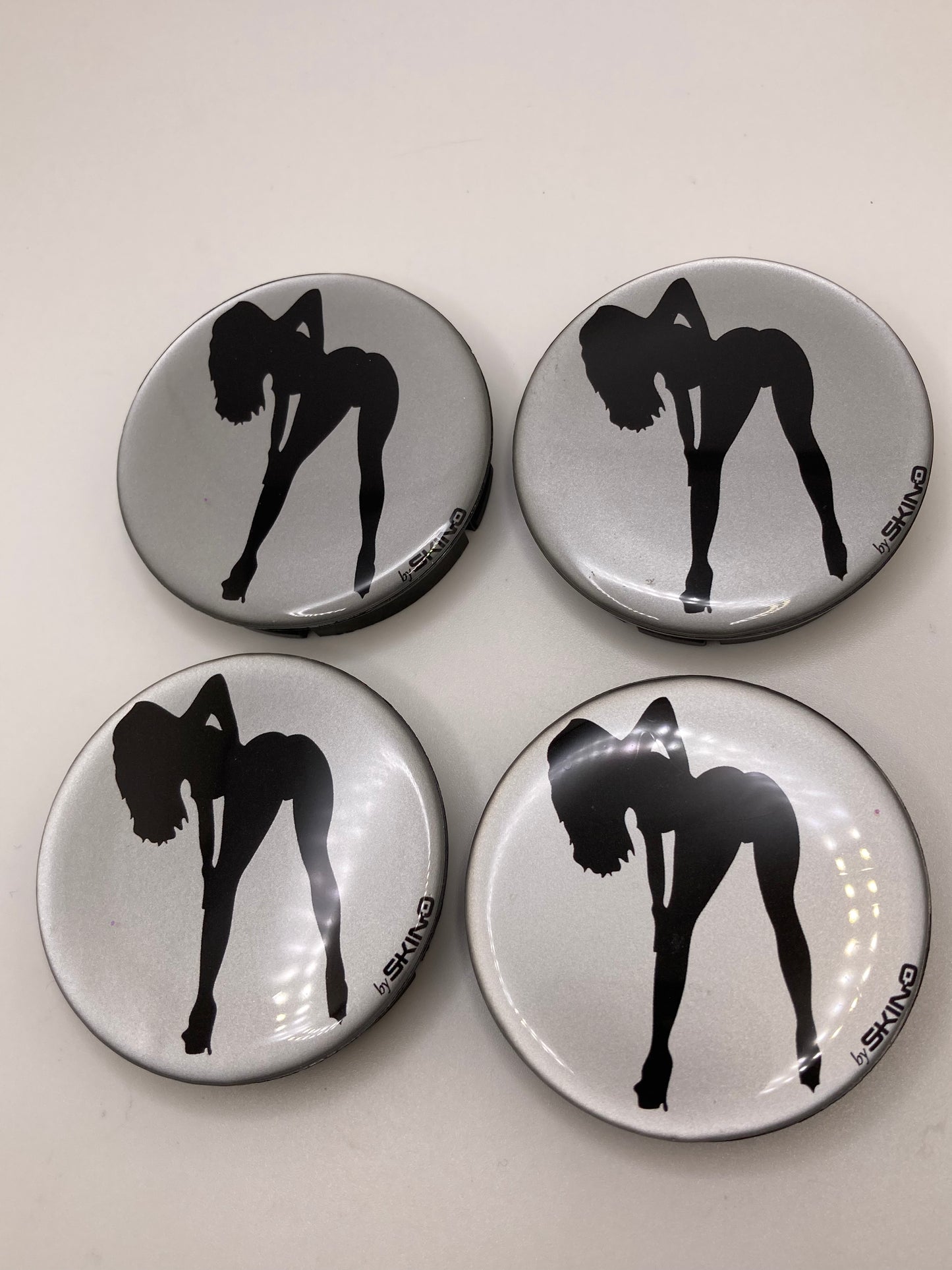 60mm - Skino - wheel center cap replacements - female silhouette - 4pcs set