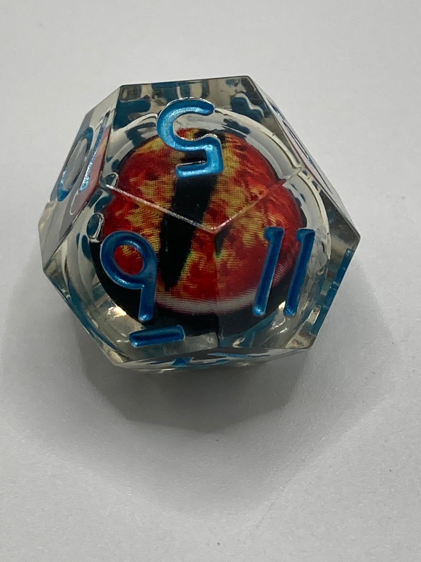 7pcs Clear Dragons Eye D&D Resin Liquid Core Dice Set