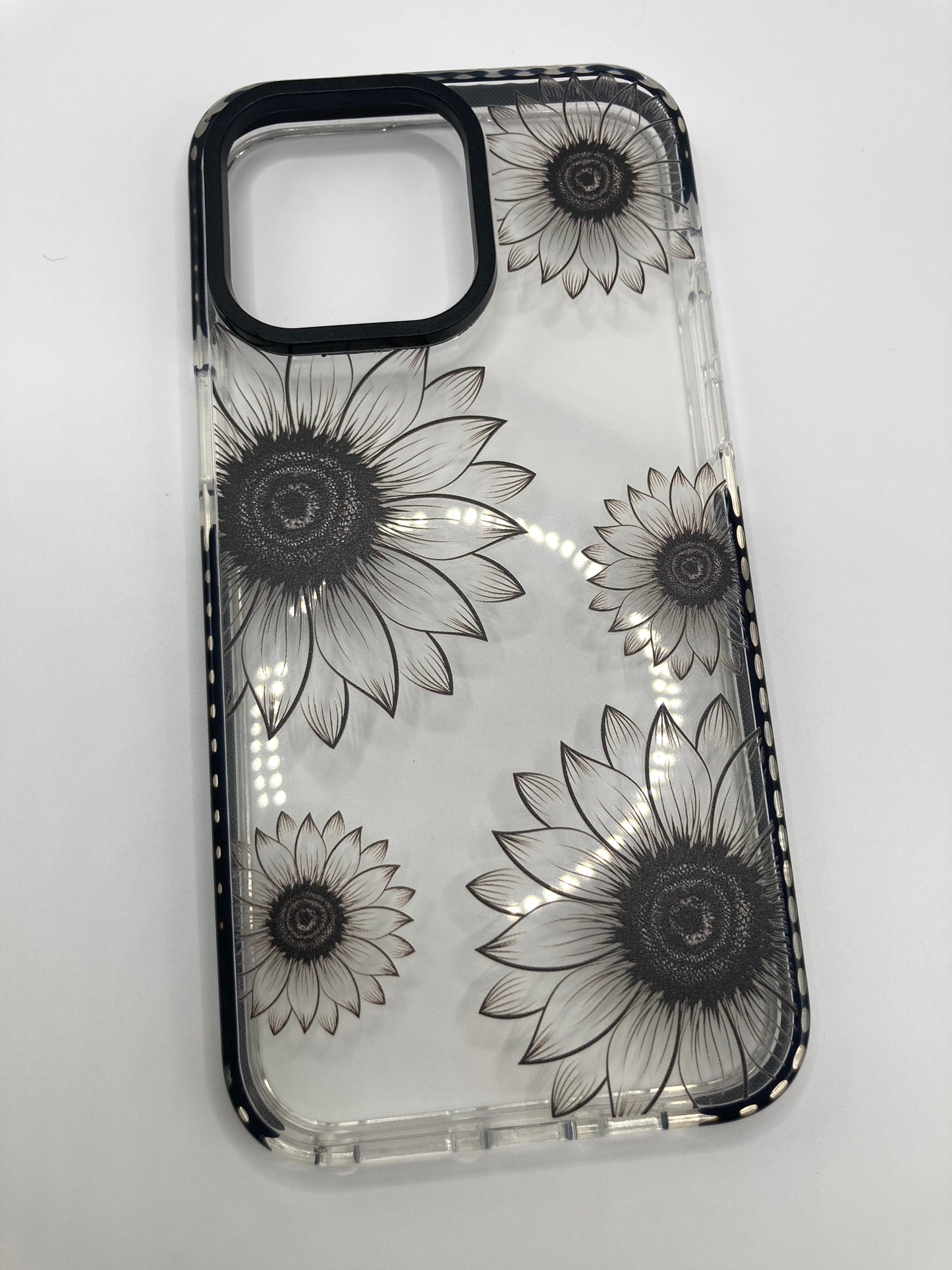 Clear Sunflower design case for iPhone 15 Pro Max
