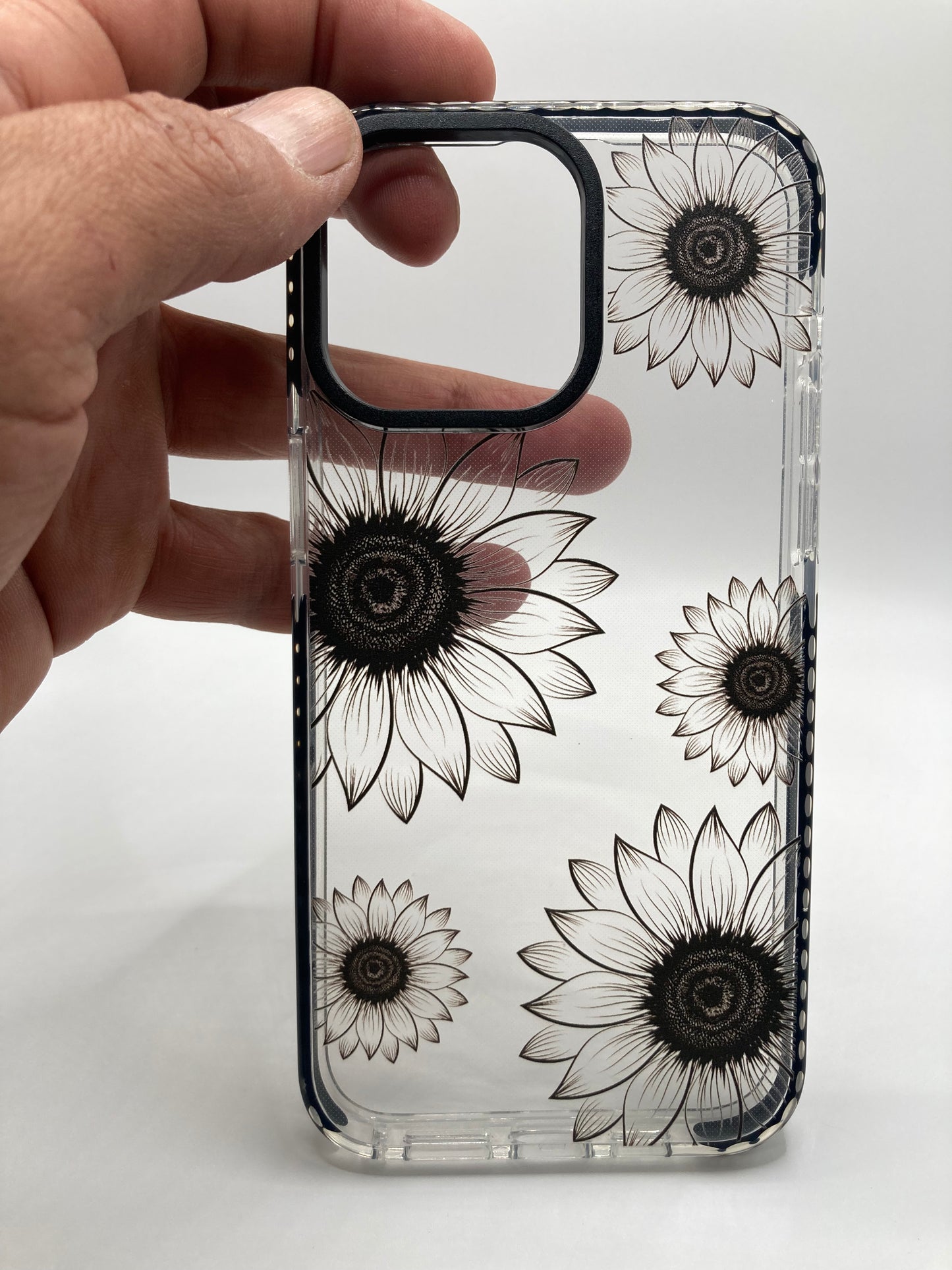Clear Sunflower design case for iPhone 15 Pro Max