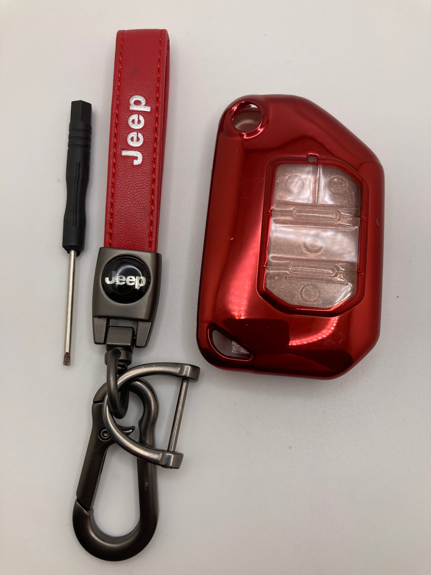 Jeep - Red Leather Keychains