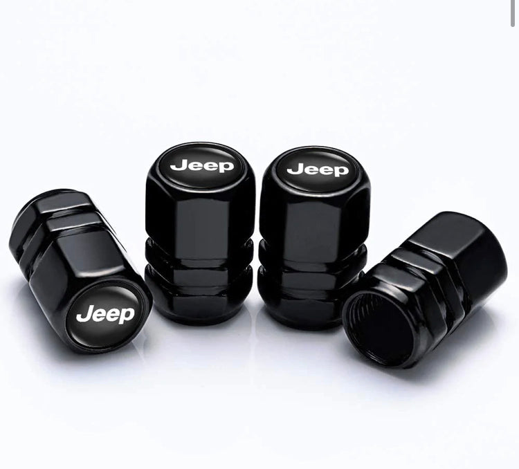 Jeep - Black Hexagon Style Valve Stem Caps - 4pcs