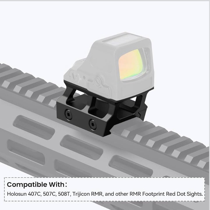 2x Red Dot Riser Mount Picatinny Rail Riser for RMR Footprint Red Dot,0.75 and 0.95"