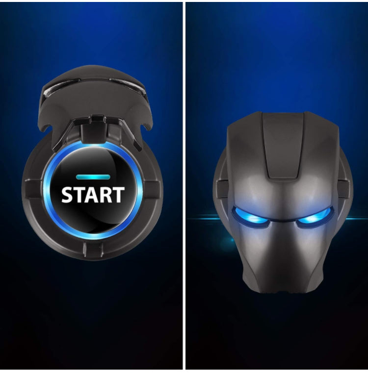 Iron man mask push start button cover