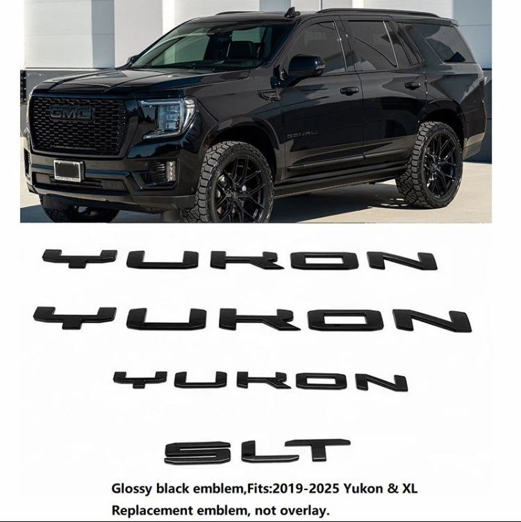 4Pack OEM Yukon SLT Emblem for Yukon XL 2019-2025 84831809 Gloss Black
