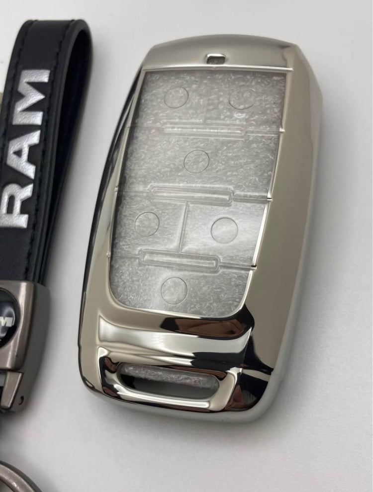 Dodge - Black Leather Keychain and Key fob Case/Cover