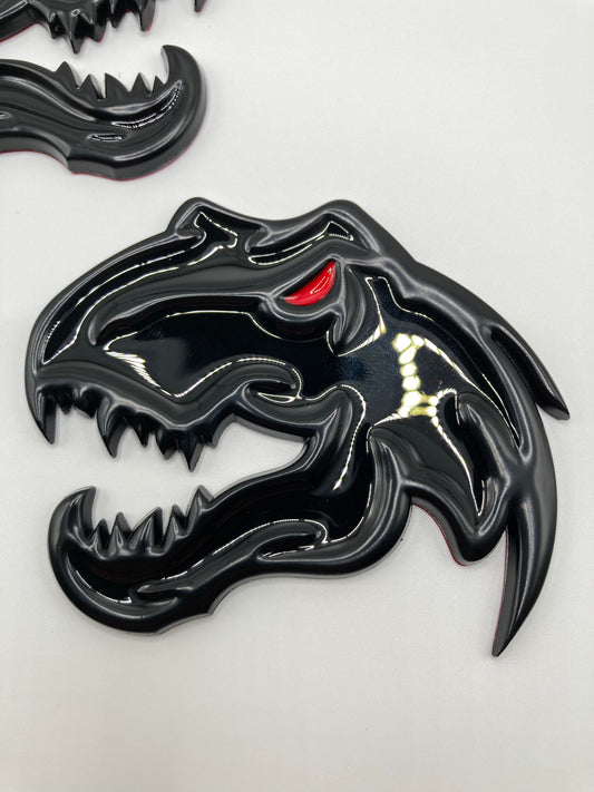 TRX - Black Metal T-Rex Fender Emblem Set - 2pcs - RAM 1500