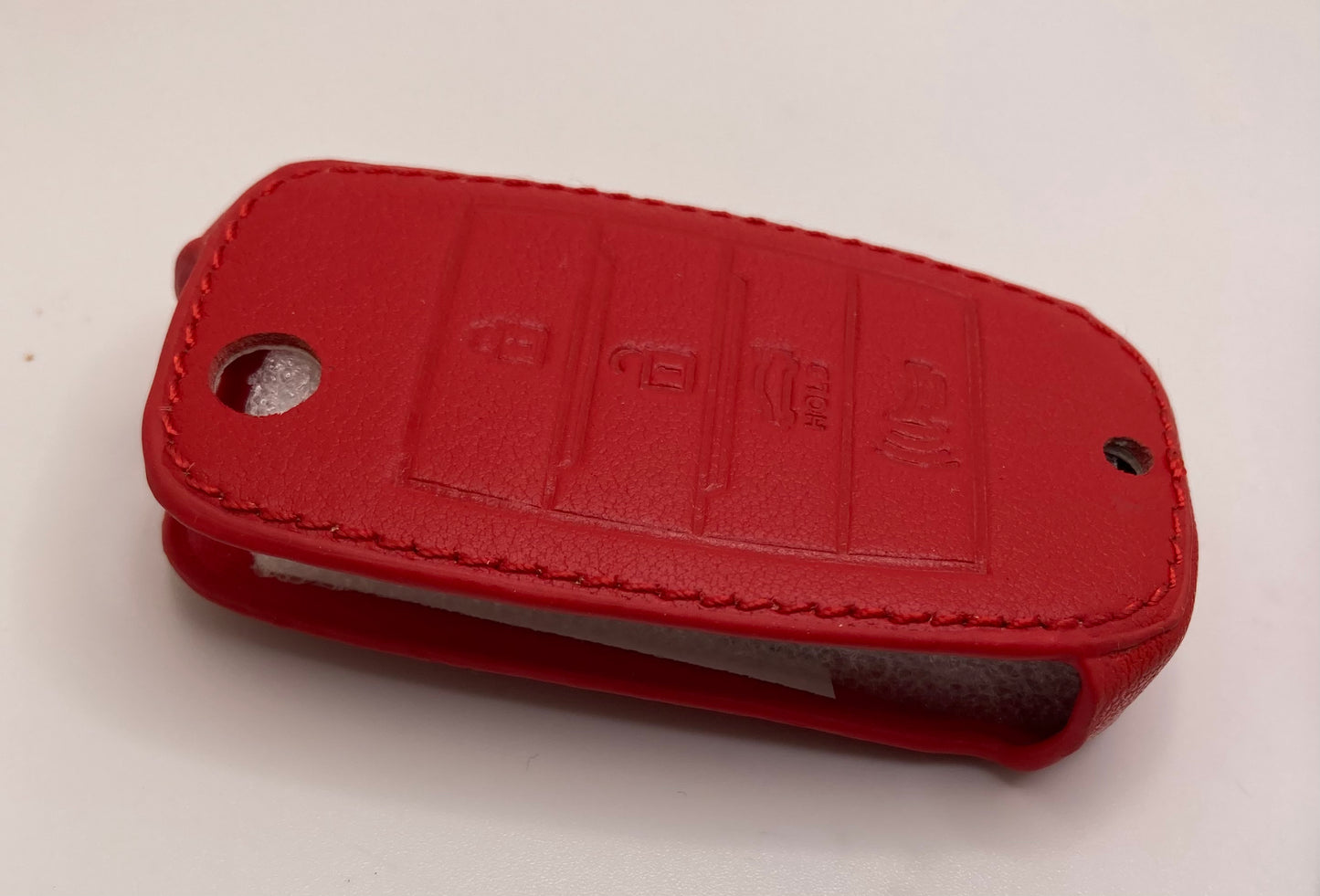 KIA - Leather Keychain Set - Red - 2pcs