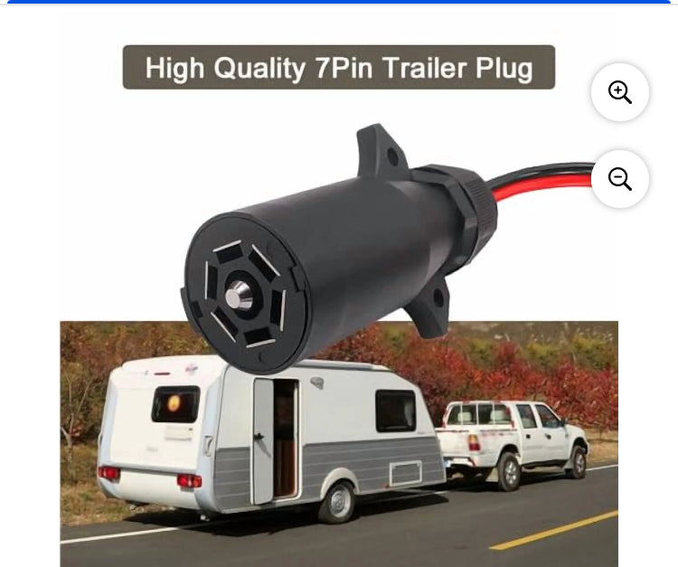 7-Way Power Access, 7-Pin Trailer Plug to Motorcycle Female Cigarette Lighter Socket 12V